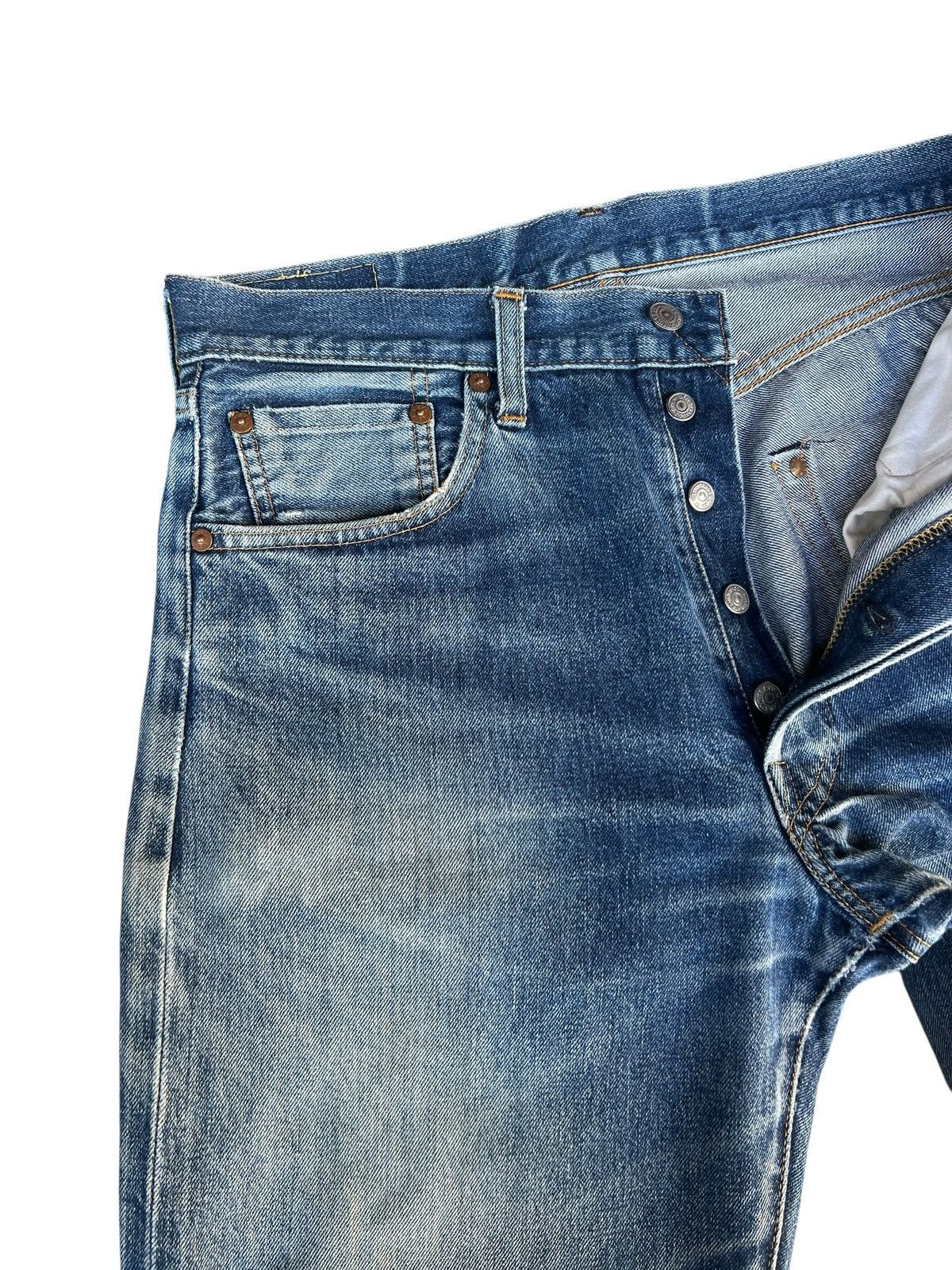 Levi's Vintage Clothing 1997 LVC Levi’s 501 XX Rip Off Leg Denim Selvedge Jeans Size US 32 / EU 48 - 7 Thumbnail
