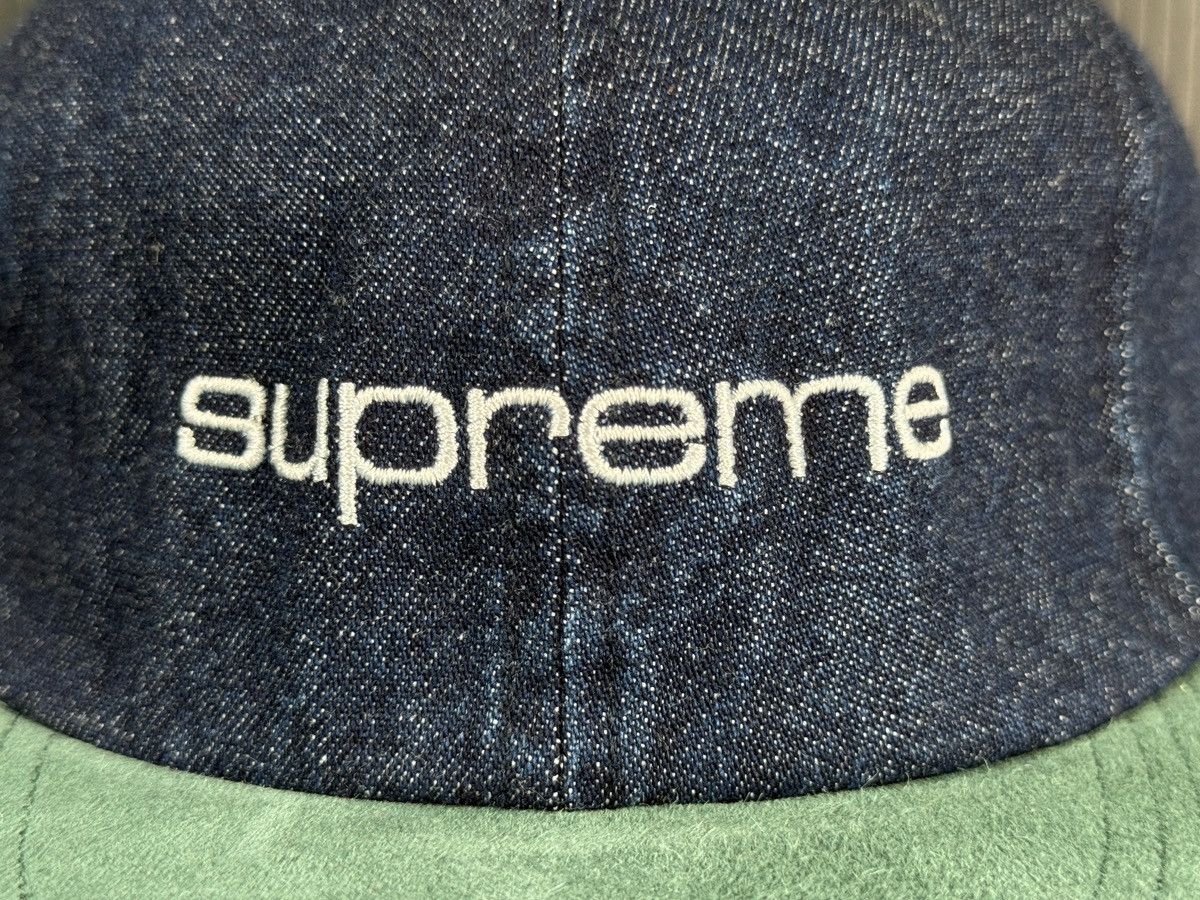 Supreme SUPREME SS18 DENIM SUEDE COMPACT LOGO 6 PANEL HAT BRAND NEW Size ONE SIZE - 2 Thumbnail