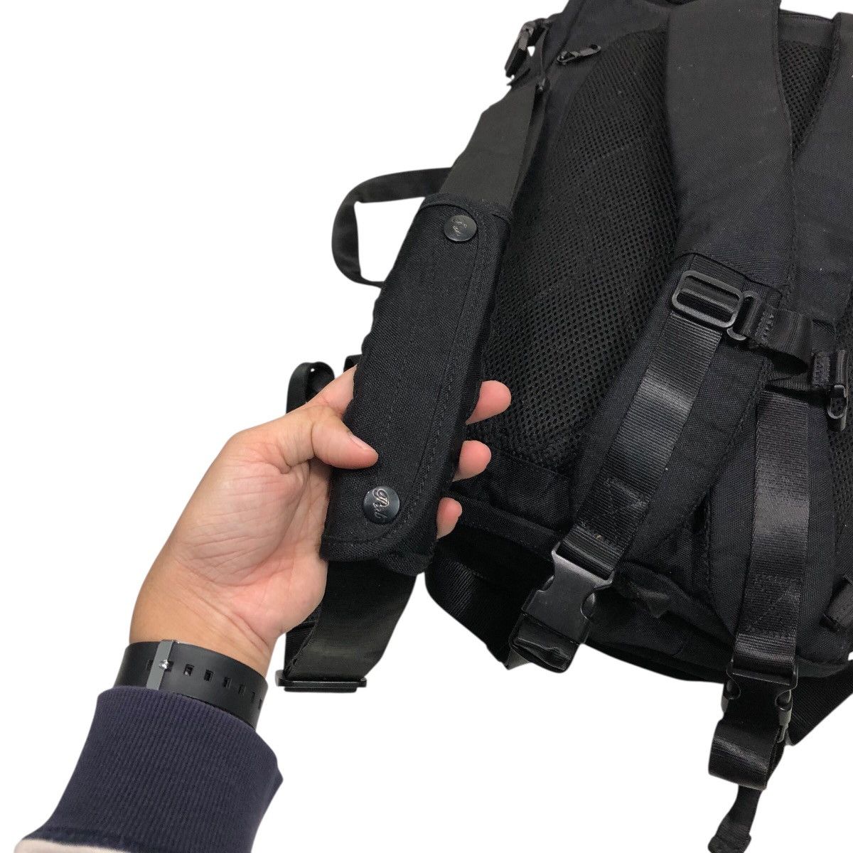 Japanese Brand 📌Rich Black Vintage Multi Use Back Pack Cordura Fabric Size ONE SIZE - 13 Thumbnail