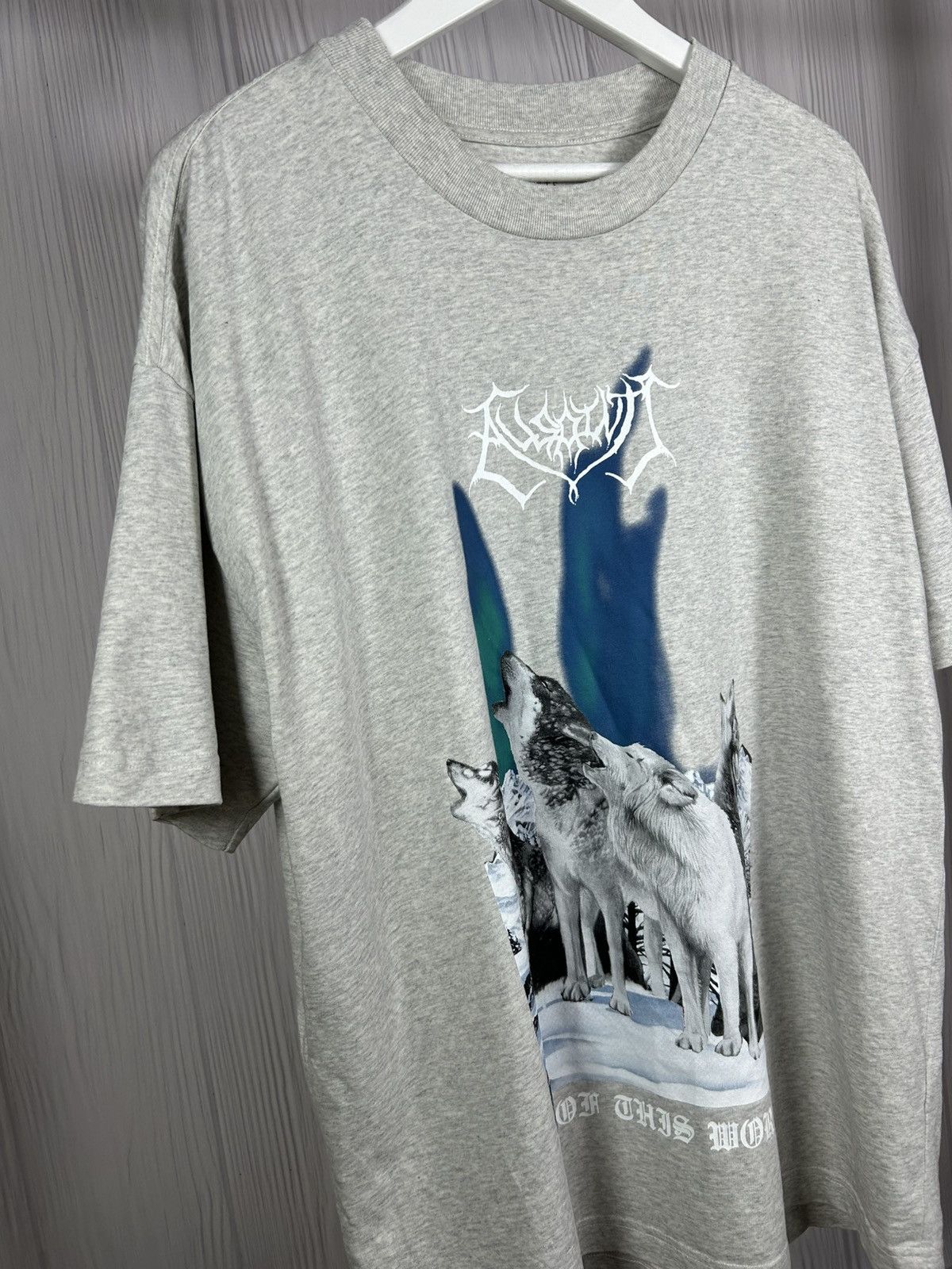 Allsaints AllSaints Size M Oversized Black Cotton Wolf Graphic HOWL Size US M / EU 48-50 / 2 - 2 Thumbnail