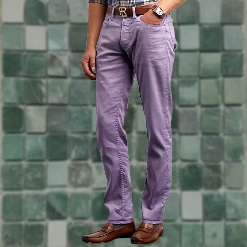 Ralph Lauren Ralph Lauren Purple Label Jeans Men 40x32 Slim Fit Linen Blend Purple NWT 5-Pocket Denim < 40-32> Stretch Logo Straight Size US 40 / EU 56 - 1 Thumbnail