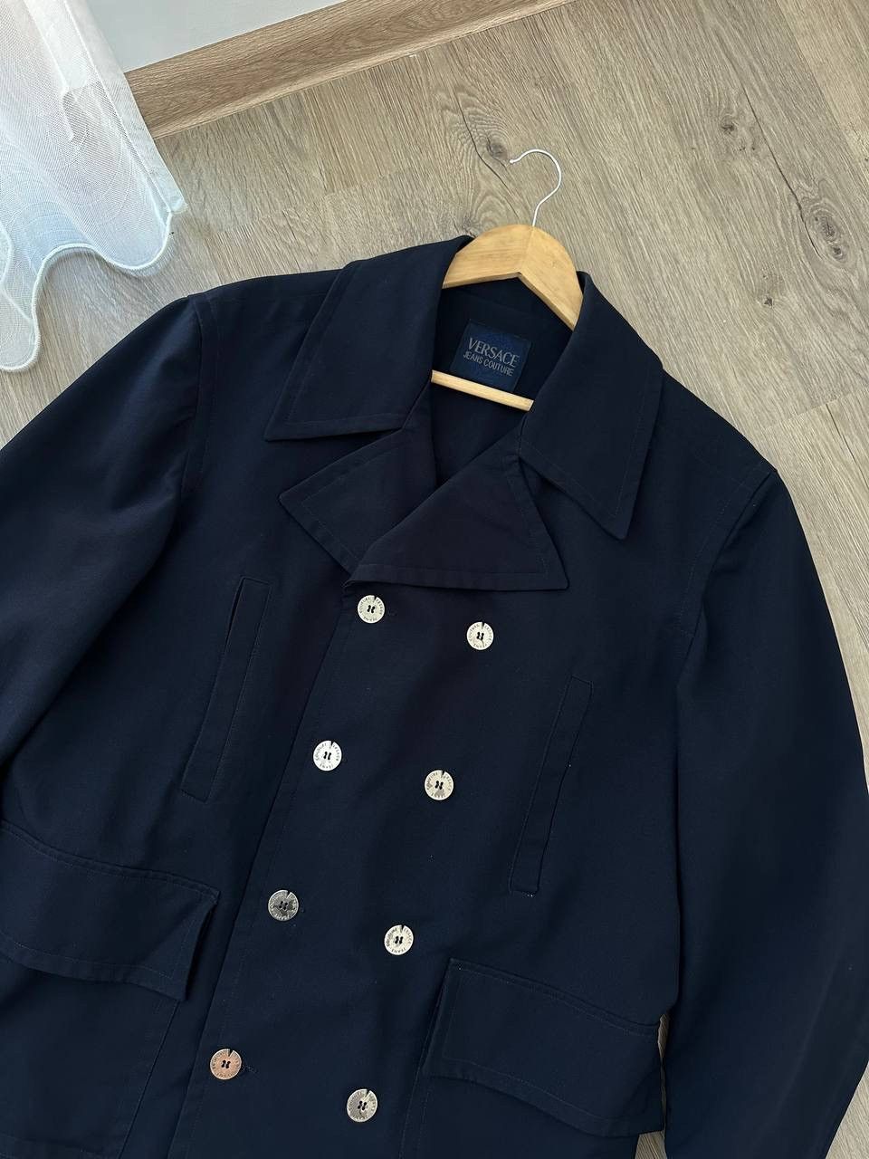 Versace Jeans Couture × Vintage Vintage Versace Jeans Couture Coats Boton Blue Jacket Size L / US 10 / IT 46 - 6 Thumbnail