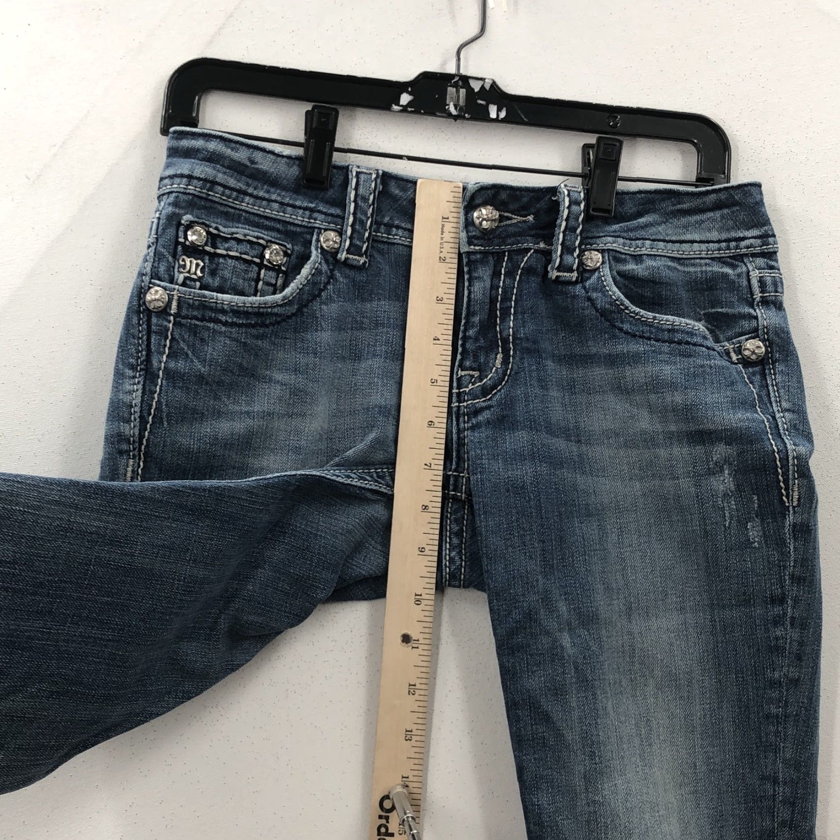 Miss Me Miss Me Jeans Womens Bootcut Denim 28 Medium Wash Pockets 5-Pocket Regular Rise 7.5in Inseam 28in Blue Size 28" / US 6 / IT 42 - 3 Thumbnail