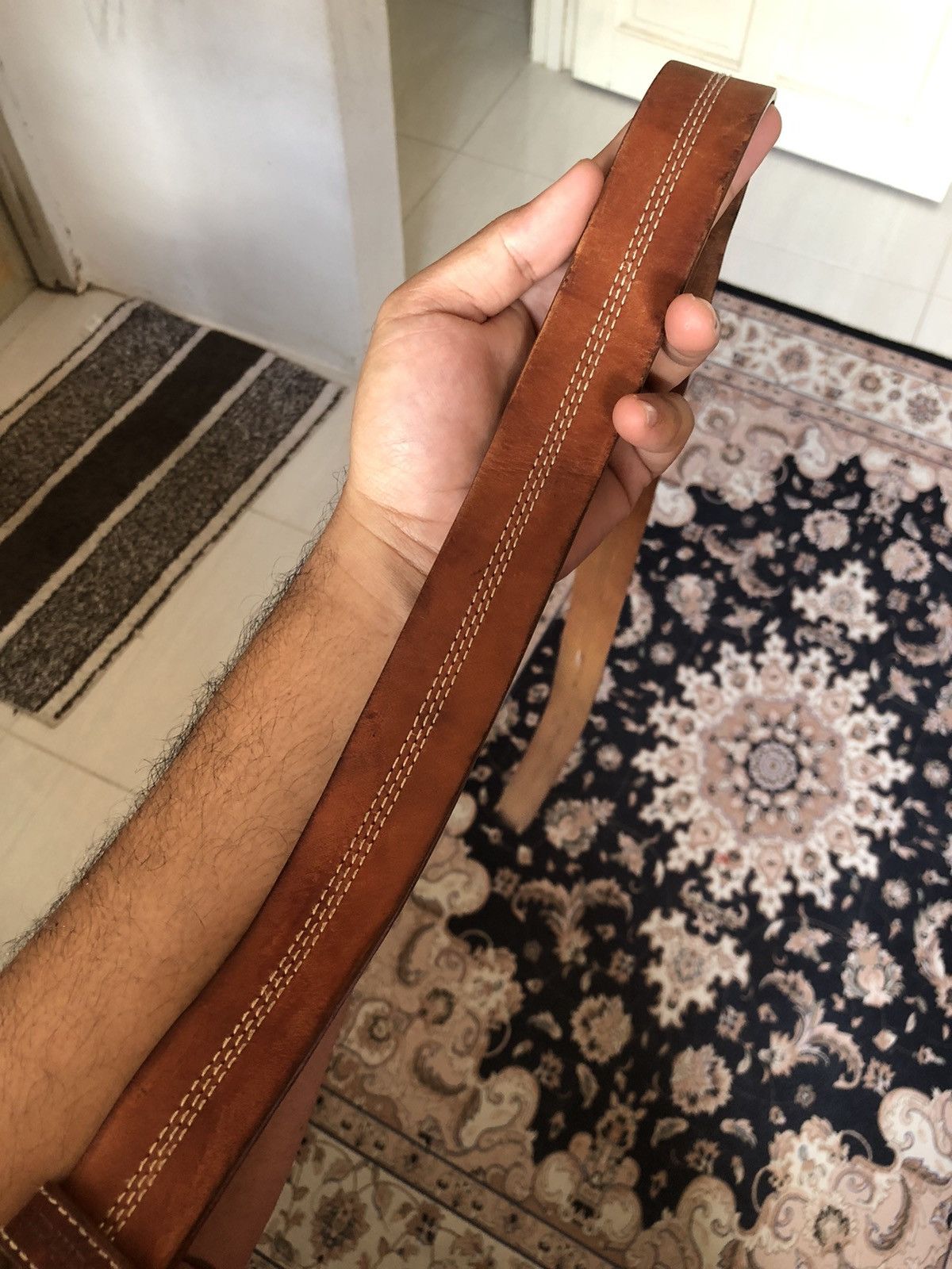 Carhartt Rare❗️Vintage Carhartt Buckle Spellout Leather Belt Size ONE SIZE - 17 Thumbnail