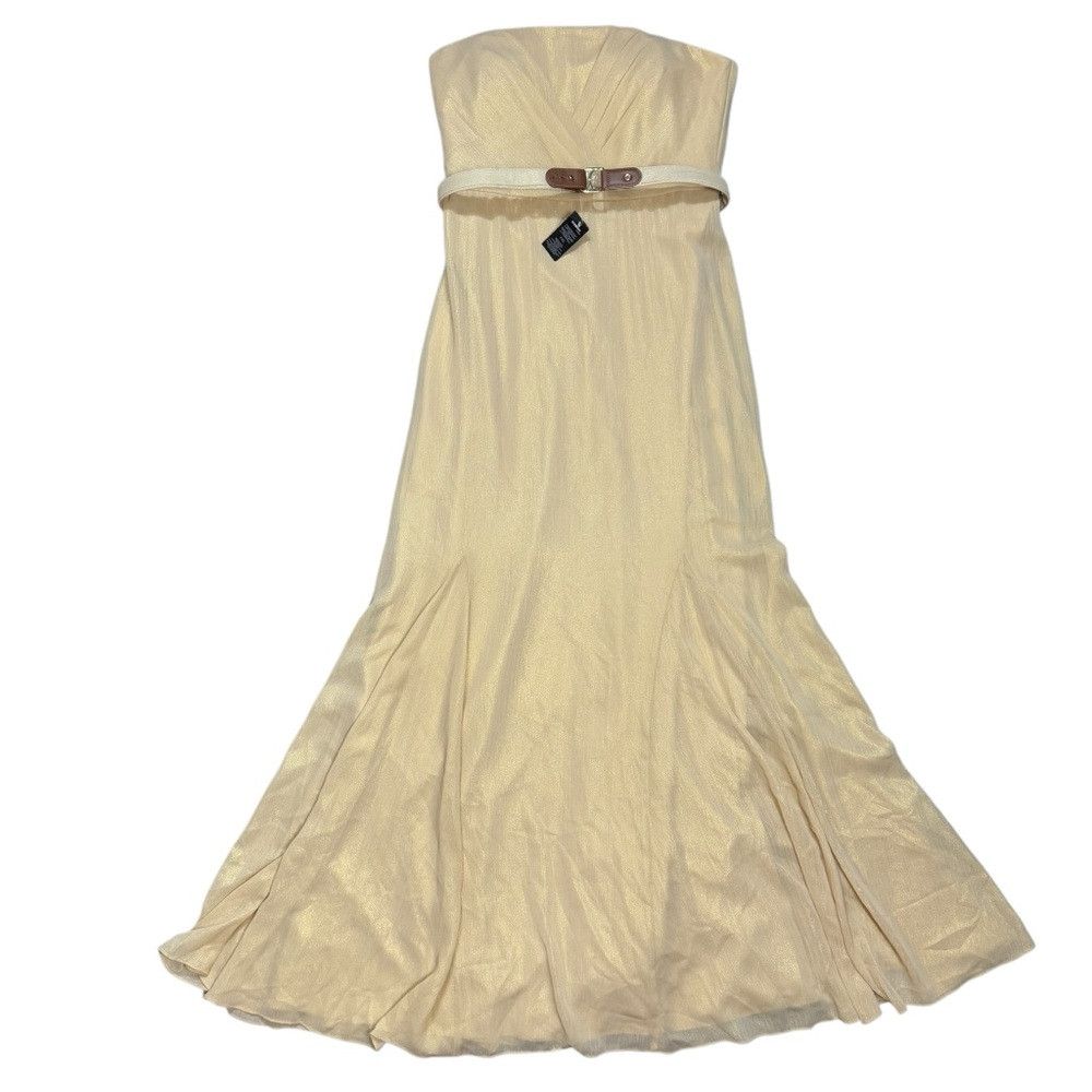 Ralph Lauren NWT New RALPH LAUREN Gold Shimmer Strapless Maxi Dress Gown Size L / US 10 / IT 46 - 5 Thumbnail