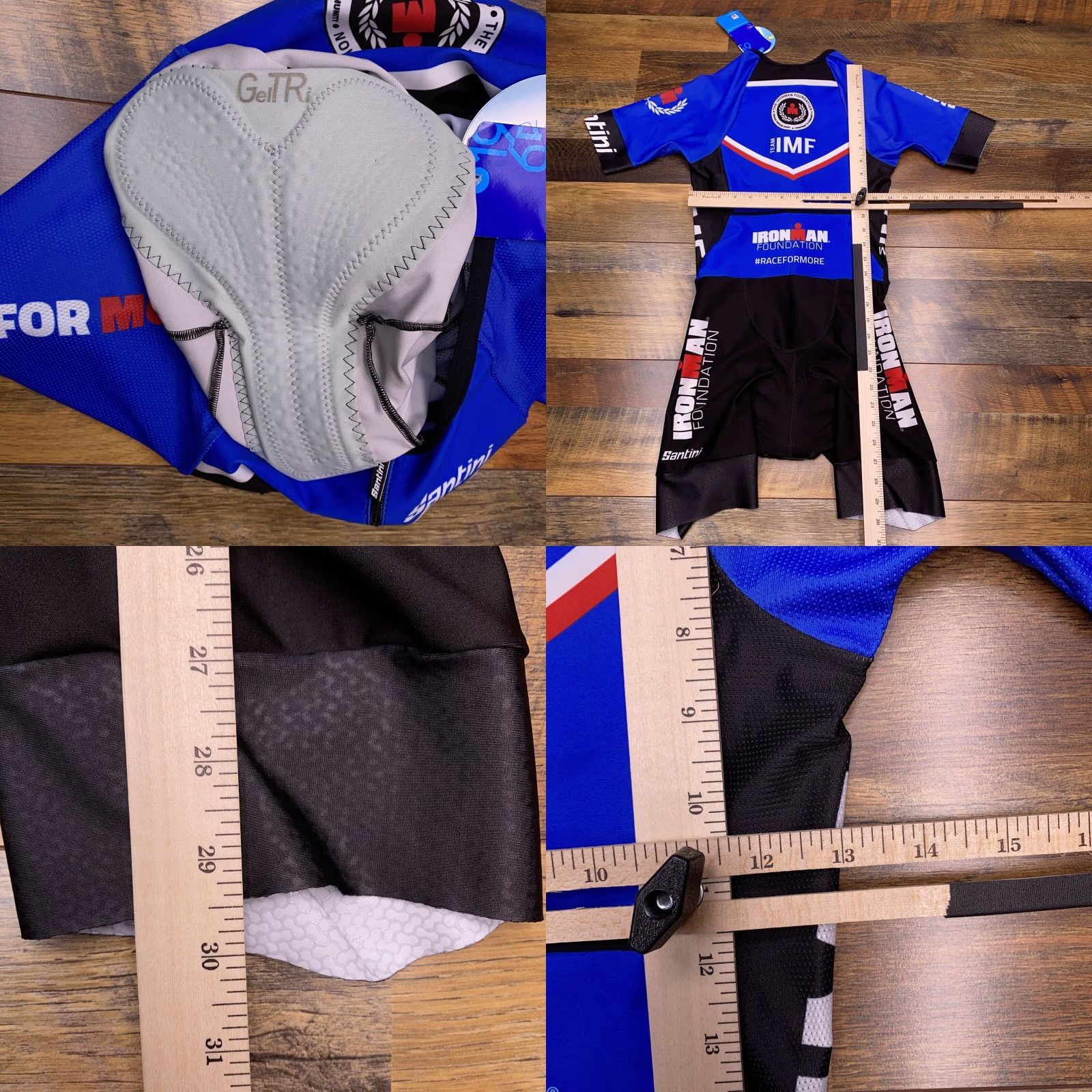 Vintage Santini Sleeved Trisuit Womens XL Blue Acqua Zero Iron Man Italy New Size ONE SIZE - 9 Thumbnail