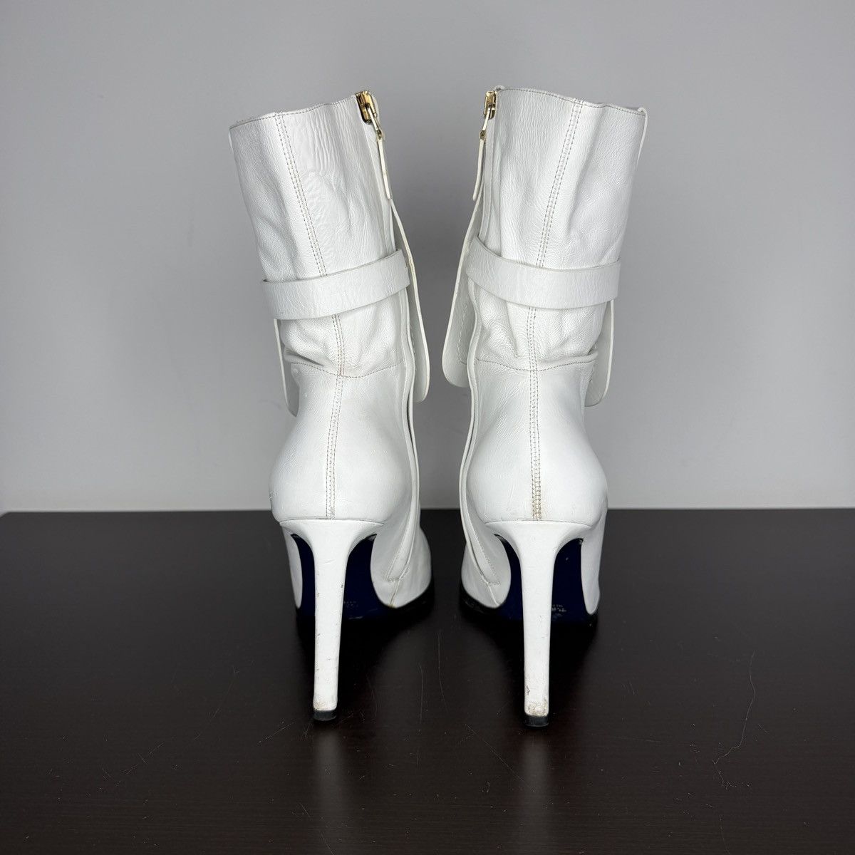 Jil Sander Vintage Jil Sander Leather Zip Biker Boots White Women’s Size US 10 / IT 40 - 4 Thumbnail