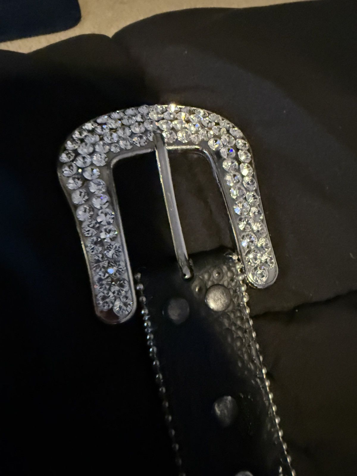 B.B. Simon BB Simon Lavasan Black Clear Belt Size 36 - 3 Thumbnail