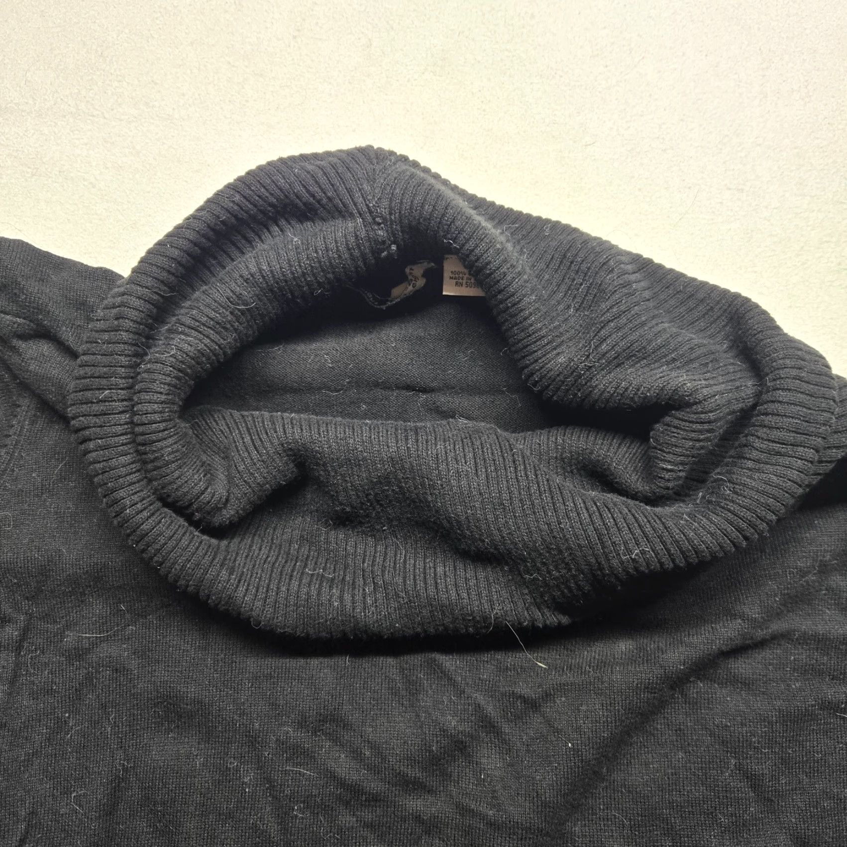 Vintage Eight Eight Eight Sweater Solid Black Cowl Turtle Neck Adult Women's Size 2X Knit Cape Fall Winter Womens Size XXL / US 16-18 / IT 52-54 - 3 Thumbnail