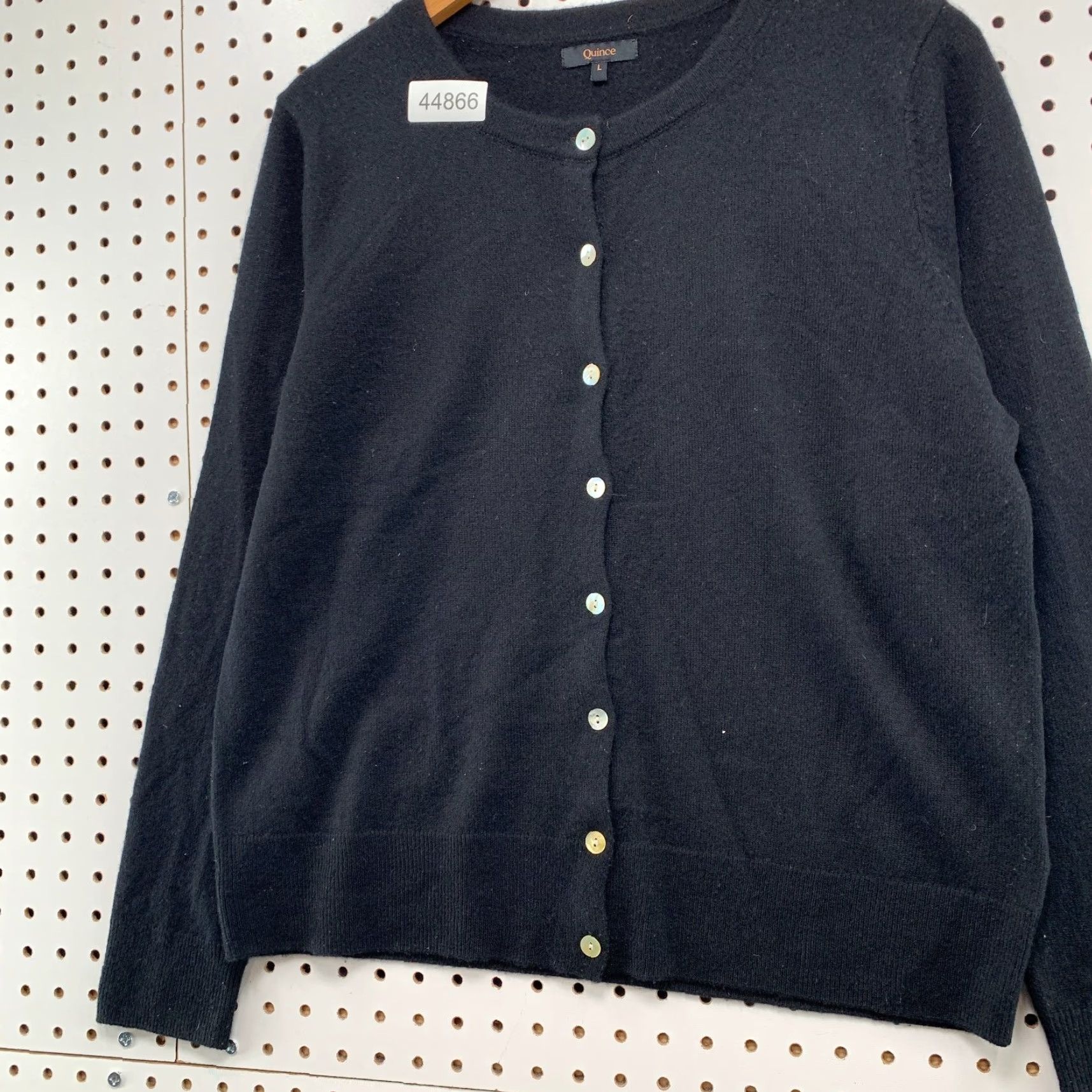 Quince Quince Cardigan Womens Large Black Button Up Soft Cozy - Cashmere Sweater, Knit, Round Neck, Long Sleeve Size L / US 10 / IT 46 - 3 Thumbnail