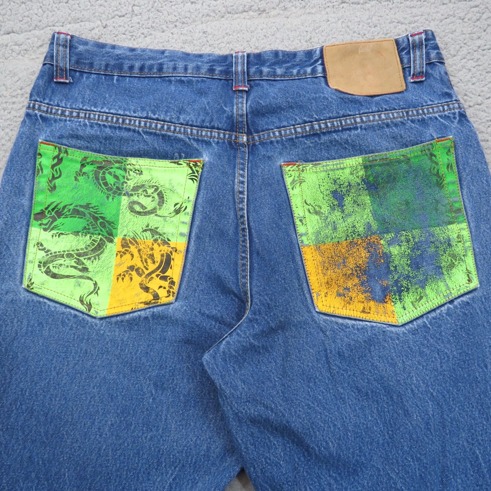 Soulland VINTAGE Soulland Jeans 5-Pocket Baggy Wide-Leg Denim 38 Mens 90s Skater Y2K Graphic Pocket Design Blue 38x33 Mens Size US 38 / EU 54 - 2 Thumbnail