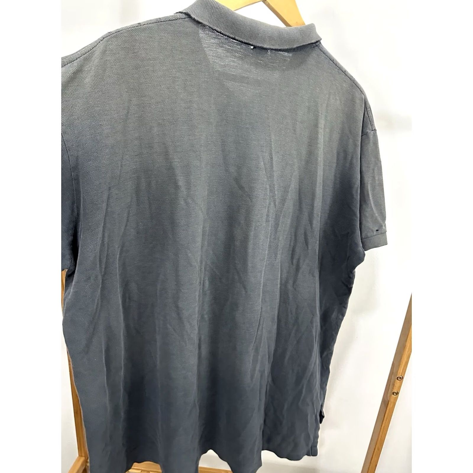 Polo Ralph Lauren VTG 90s Polo Ralph Lauren Gradient Sun Faded Pony Thrashed Worn Cotton Shirt XL Black Polo Shirt Mens Size US XL / EU 56 / 4 - 5 Thumbnail