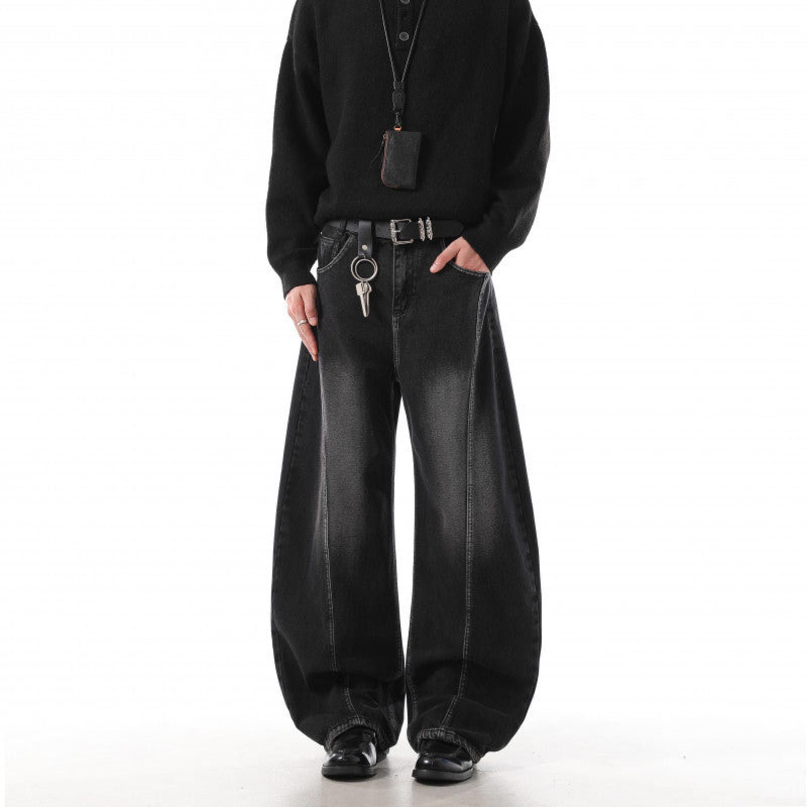 Japanese Brand Wide Leg Denim Jeans, Loose Fit Baggy Jeans Size US 32 / EU 48 - 6 Thumbnail