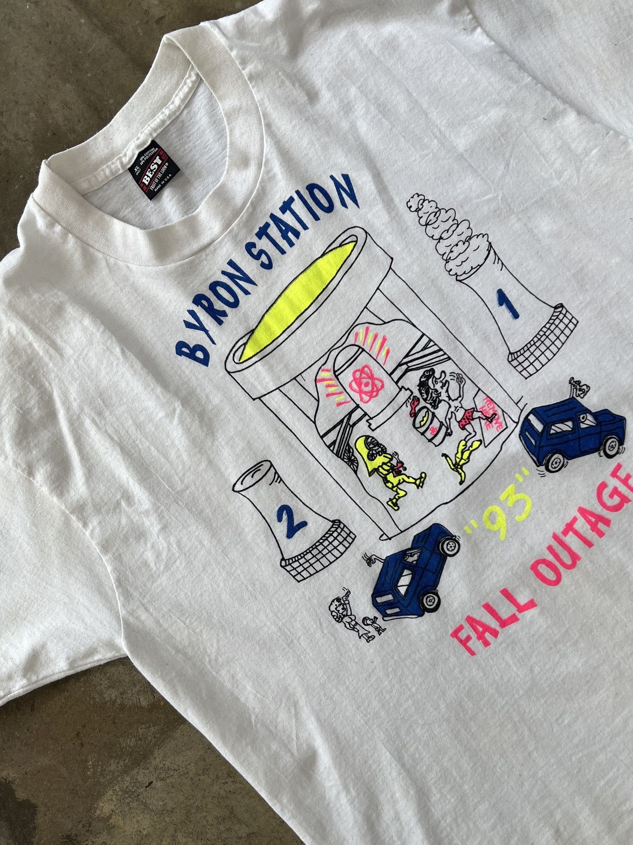 Vintage Vintage 90s Byron Station Chemical Single Stitch Tee XL Size US XL / EU 56 / 4 - 1 Thumbnail