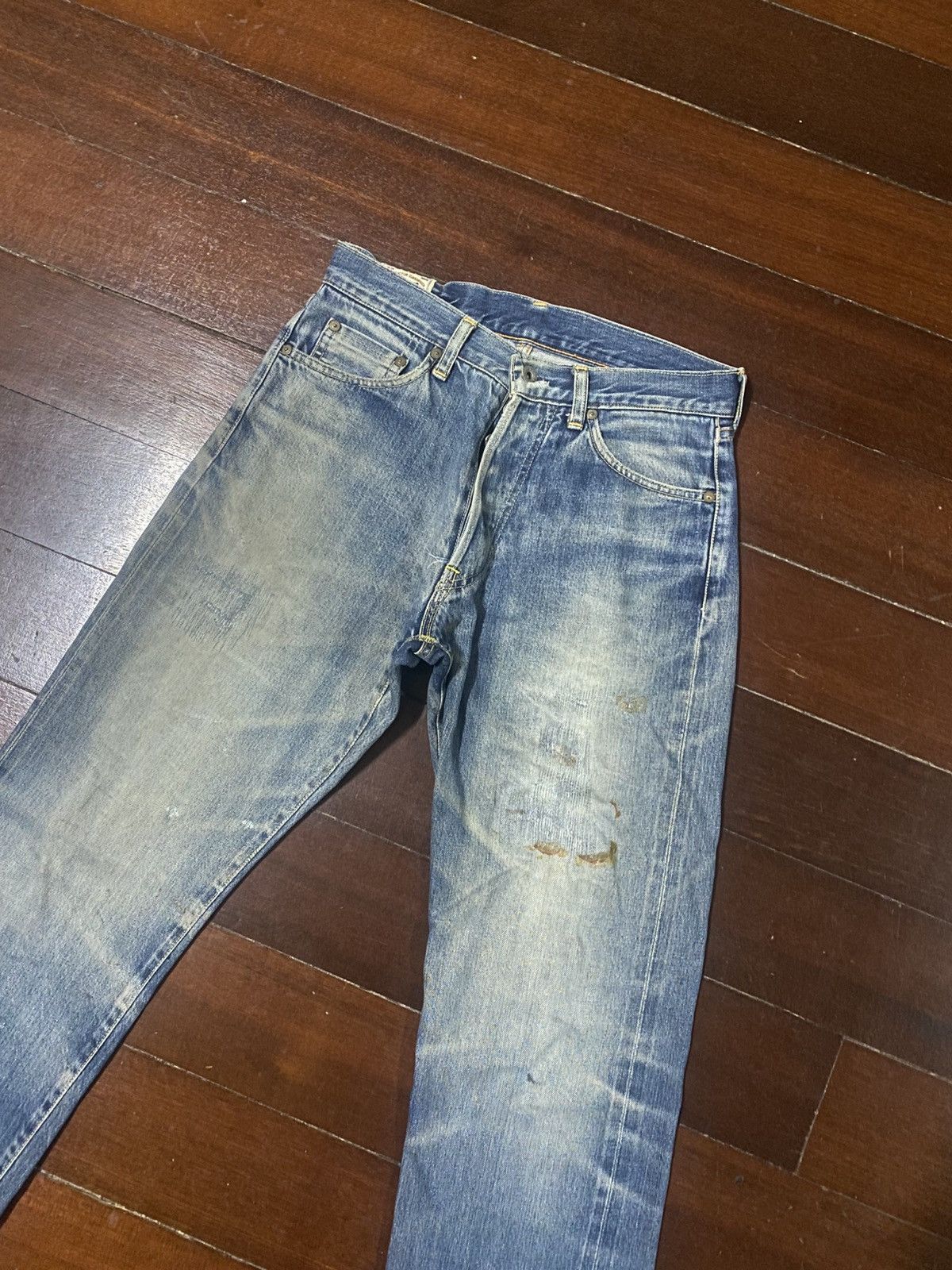 Burgus Plus Vintage Burgus Plus Hinoya Co Distressed mud wash Selvedge Size US 30 / EU 46 - 5 Thumbnail