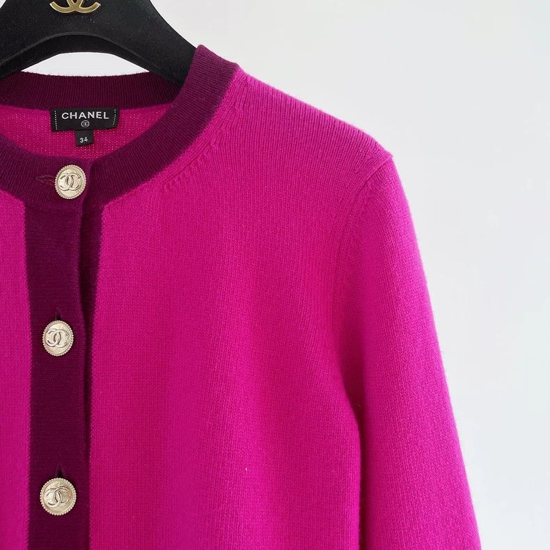 Chanel Chanel Purple knitted cardigan jacket 2504-Nextarrow Size XXS / US 00 / IT 34 - 3 Thumbnail