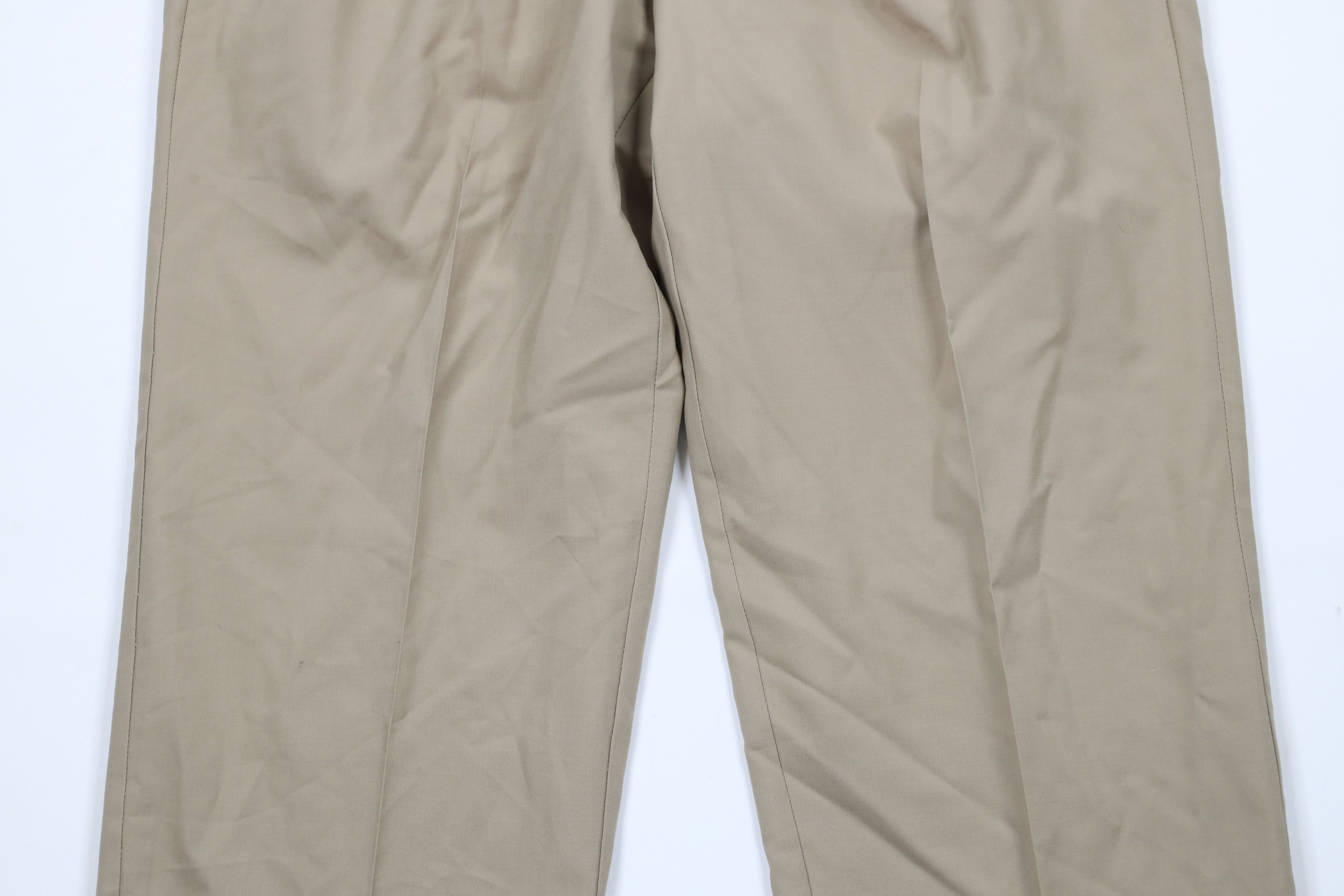 Brooks Brothers × Vintage Vintage 90s Brooks Brothers Cuffed Wool Chino Pants Beige Size US 36 / EU 52 - 3 Thumbnail