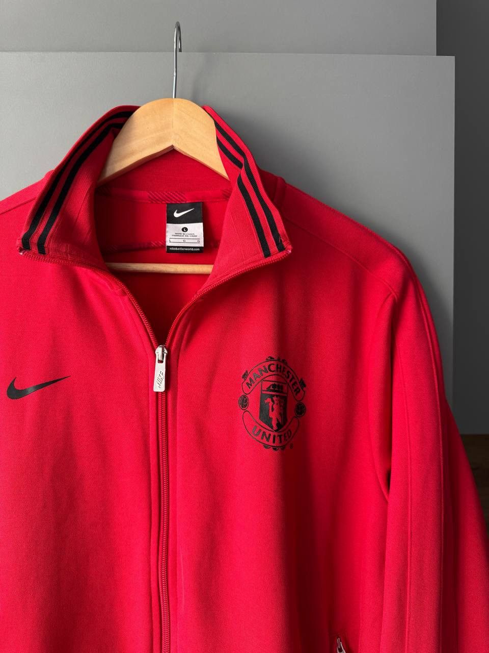 Nike Nike Manchester United Swoosh Logo Zip Up Hoodie Size US L / EU 52-54 / 3 - 2 Thumbnail