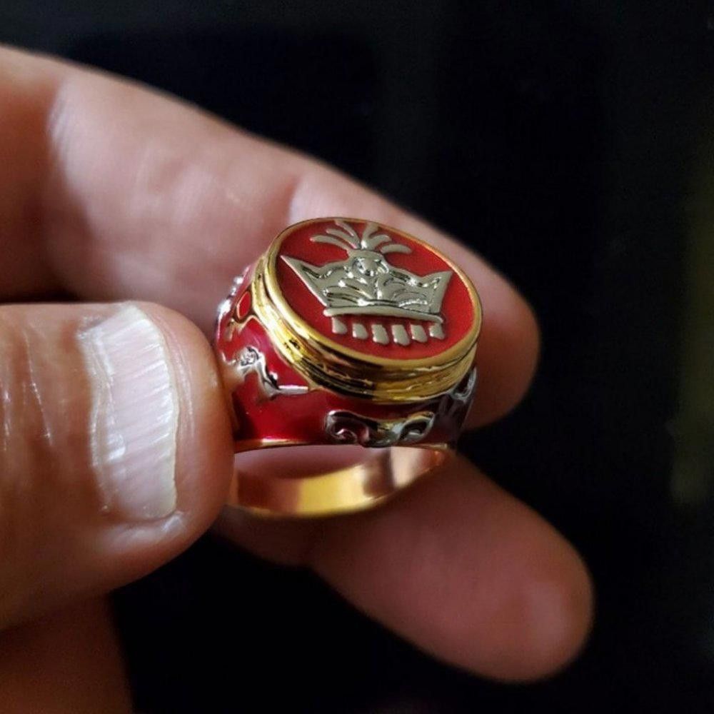 Designer Men's King Horse Two-tone Knight Ring - Size 11 Size ONE SIZE - 6 Thumbnail