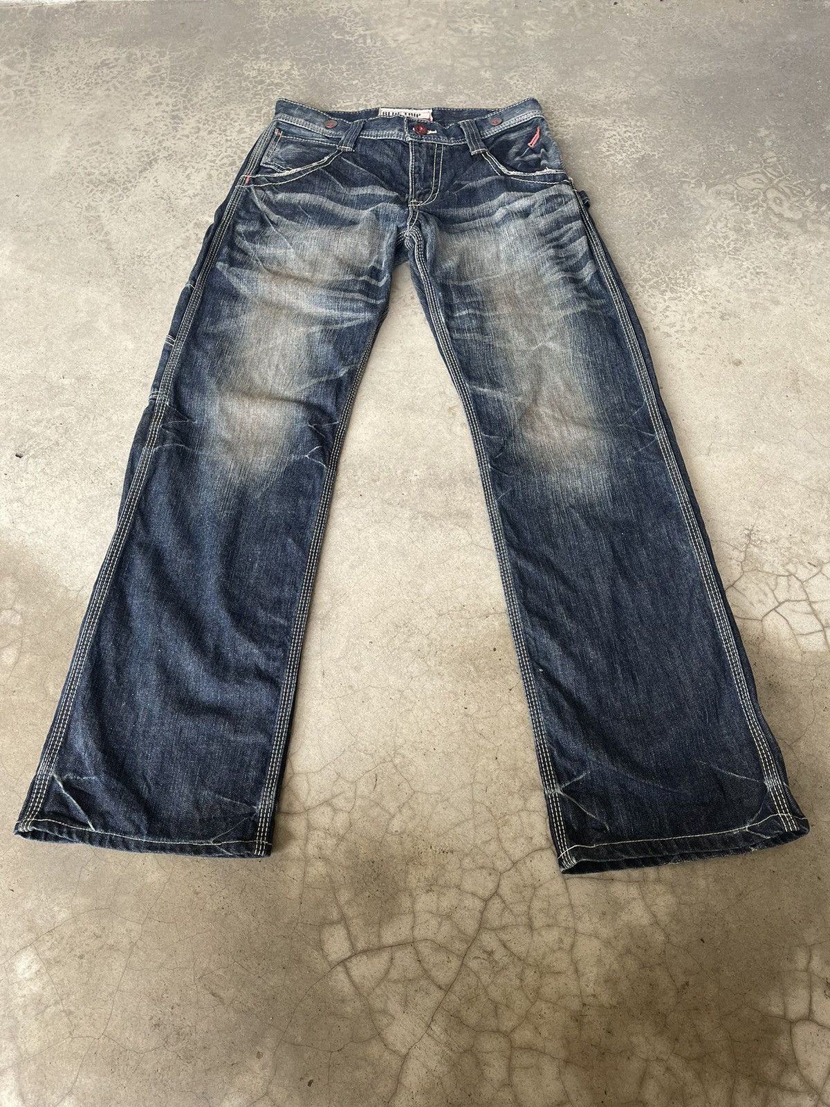 Edwin Edwin Blue Trip Buckle Back Faded Jeans Size US 30 / EU 46 - 1 Thumbnail