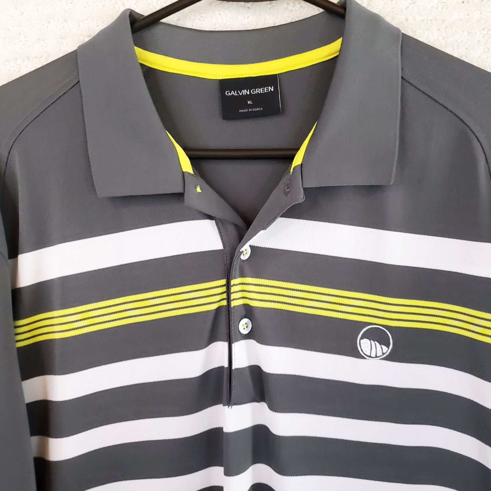 Galvin Green Galvin Green Ventil Golf Polo Men's XL Gray White Green Striped Stretch Shirt Size US XL / EU 56 / 4 - 3 Thumbnail