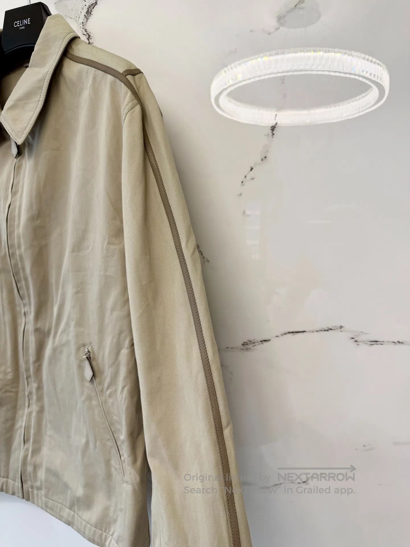 Hermes Hermes Khaki Leather Collar Patch Jacket| Size US L / EU 52-54 / 3 - 3 Thumbnail