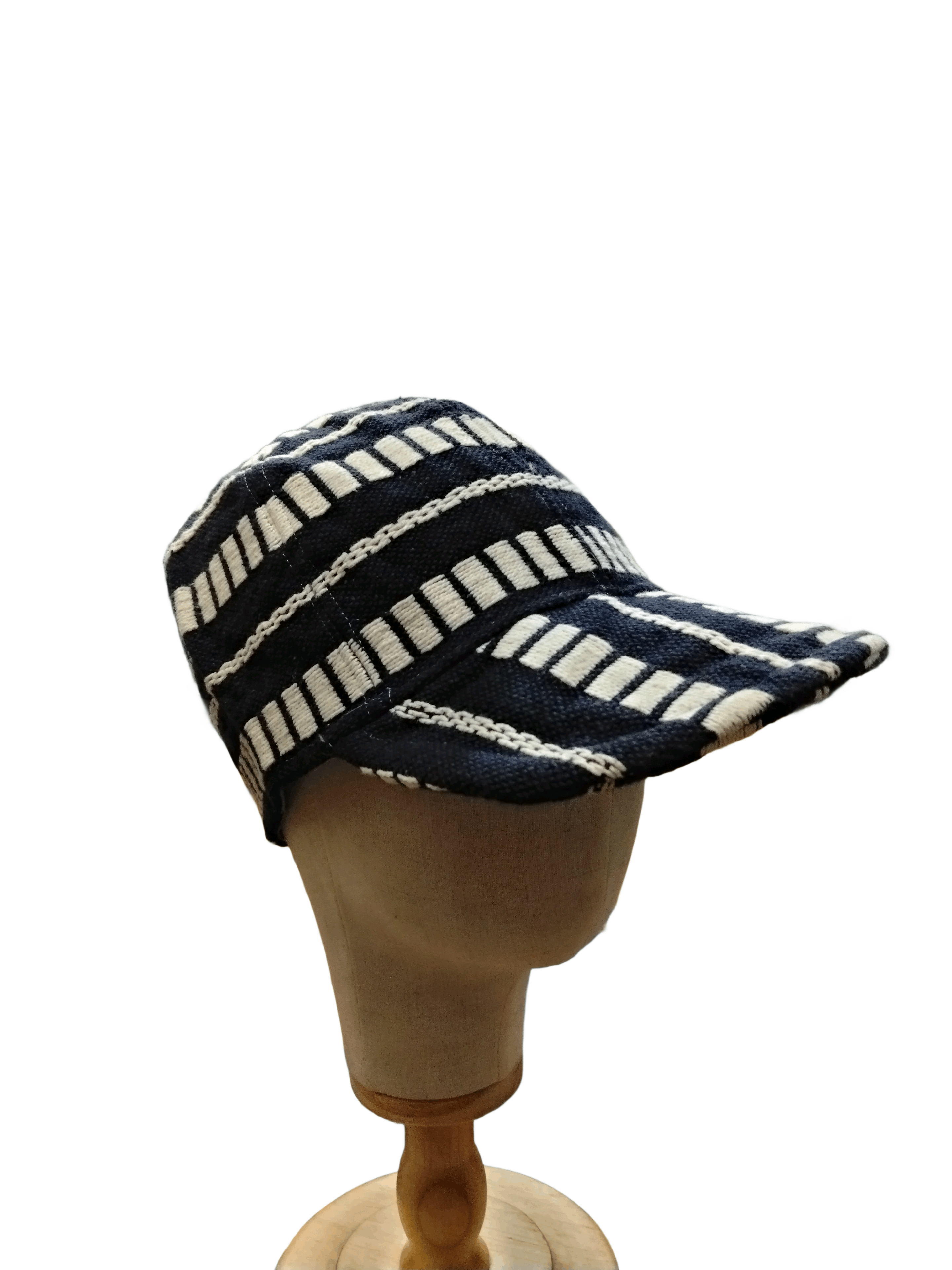 Other Blue and white Cap featuring a unique woven stripe design Size ONE SIZE - 3 Thumbnail