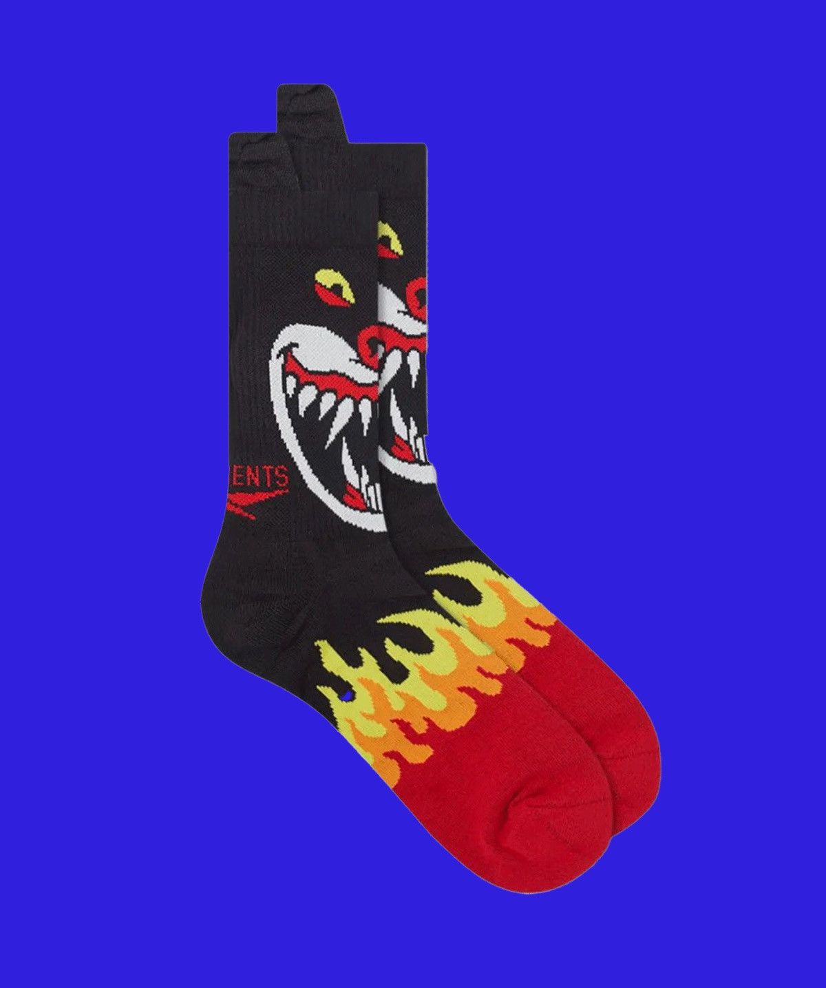 Reebok × Vetements MONSTER SHORT SOCKS - Black Flames XS - EU 34/36 Size 36 - 1 Thumbnail