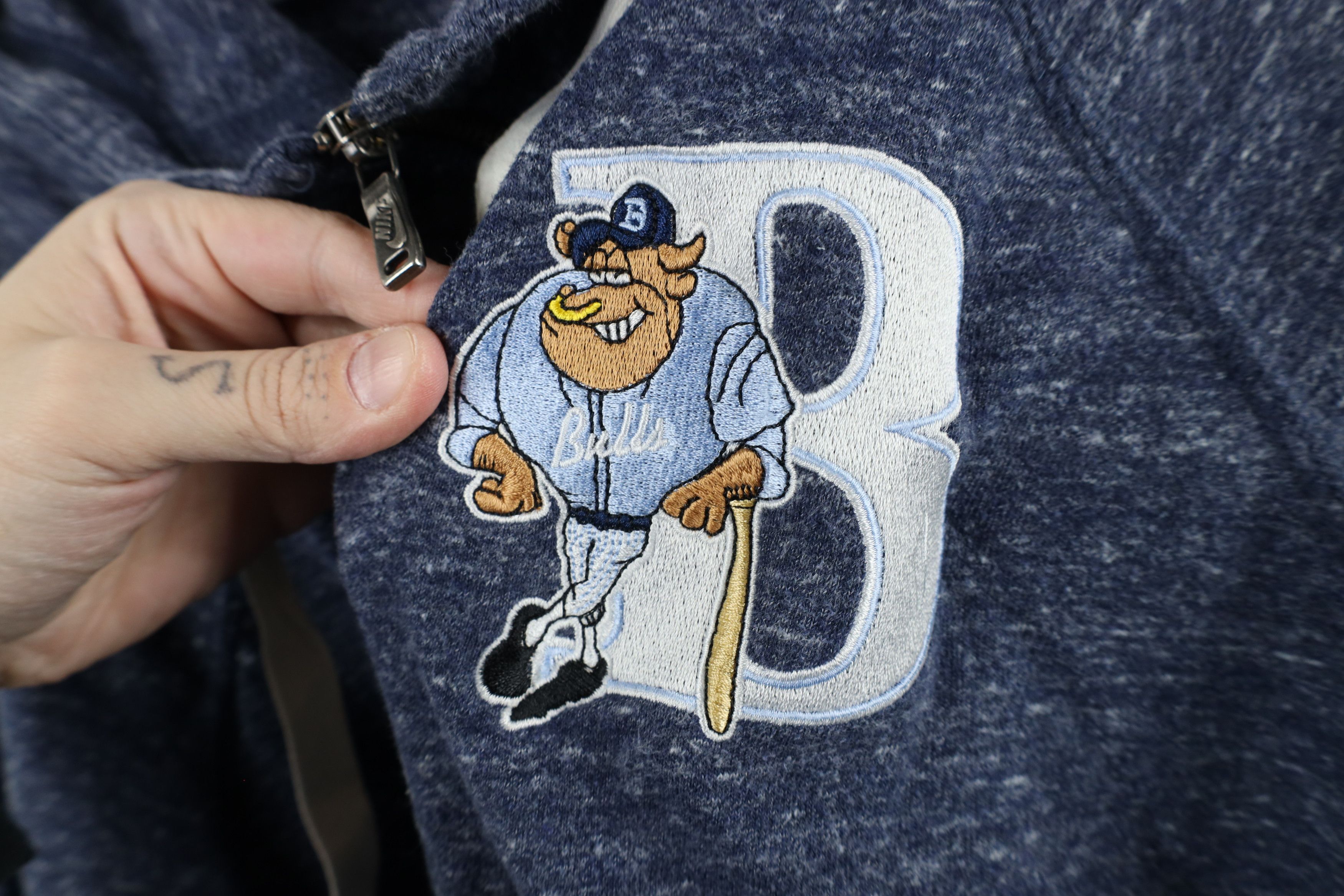 Nike × Vintage Nike Baseball Durham Bulls Full Zip Hoodie Sweatshirt Blue Size US XL / EU 56 / 4 - 6 Thumbnail