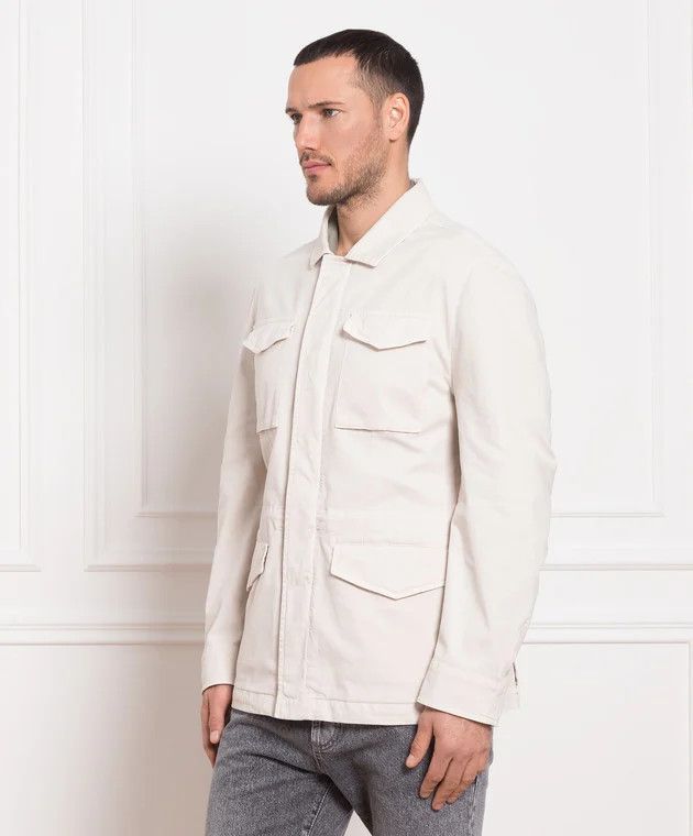 Brunello Cucinelli o1y0526 Safari Jacket in Ivory Size US L / EU 52-54 / 3 - 3 Thumbnail
