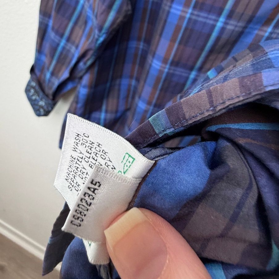 BUGATCHI Bugatchi Plaid Button Front Shirt Blue Brown Gray Men’s L Size US L / EU 52-54 / 3 - 12 Thumbnail