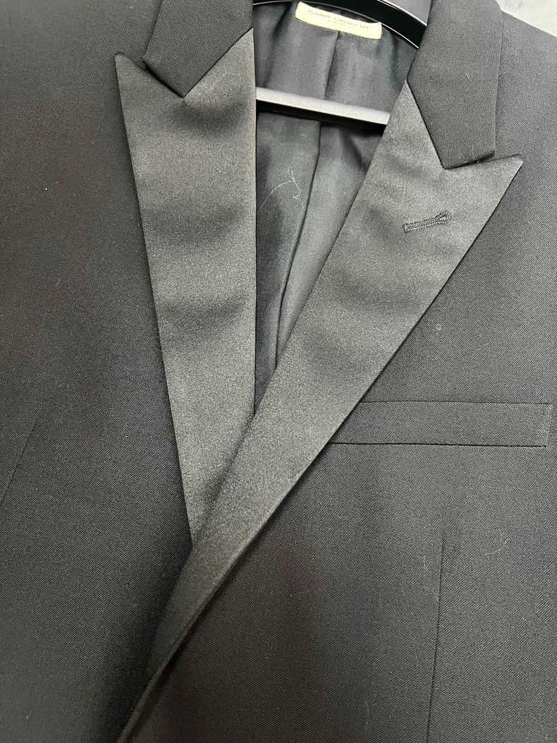 Saint Laurent Paris Saint Laurent Paris Spring/Summer 21 Satin Sword-Neck Wool Size 52R - 4 Thumbnail