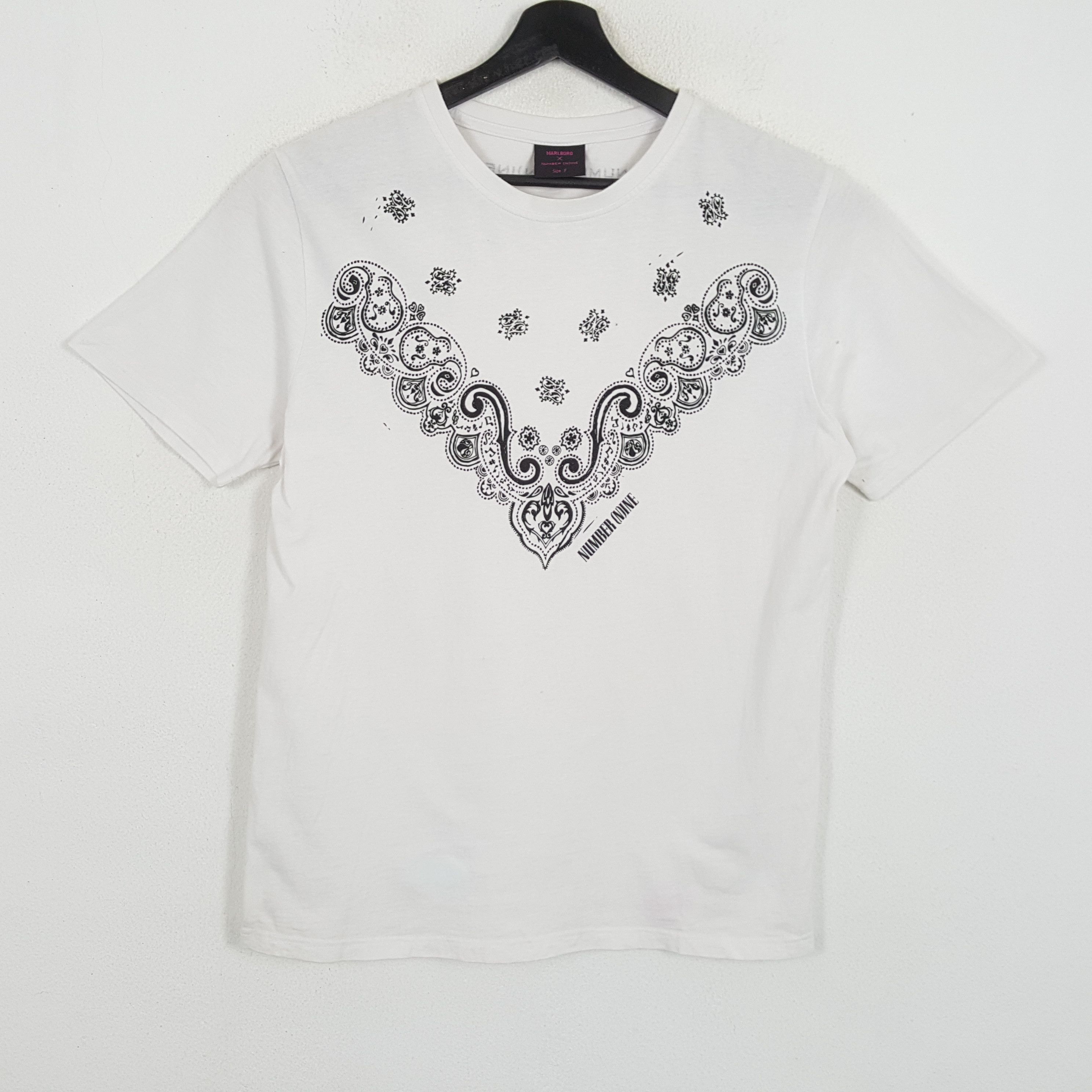 image of Number Nine X Marlboro Art Style Tshirt in White, Men's (Size Medium)