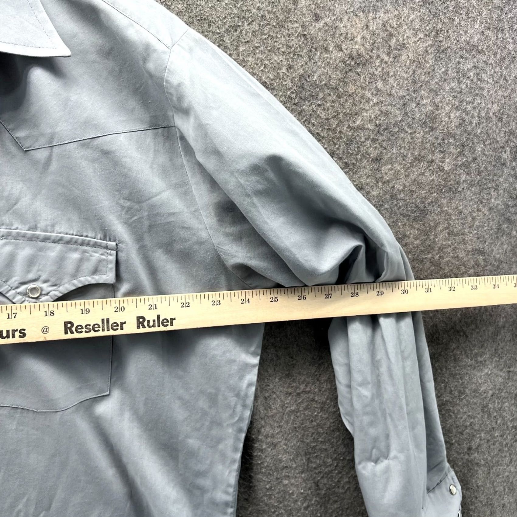 Vintage Sheplers Shirt Mens 17 34 Grey Pearl Snap Western Cowboy Rodeo Cotton Stretch Size US XL / EU 56 / 4 - 4 Thumbnail