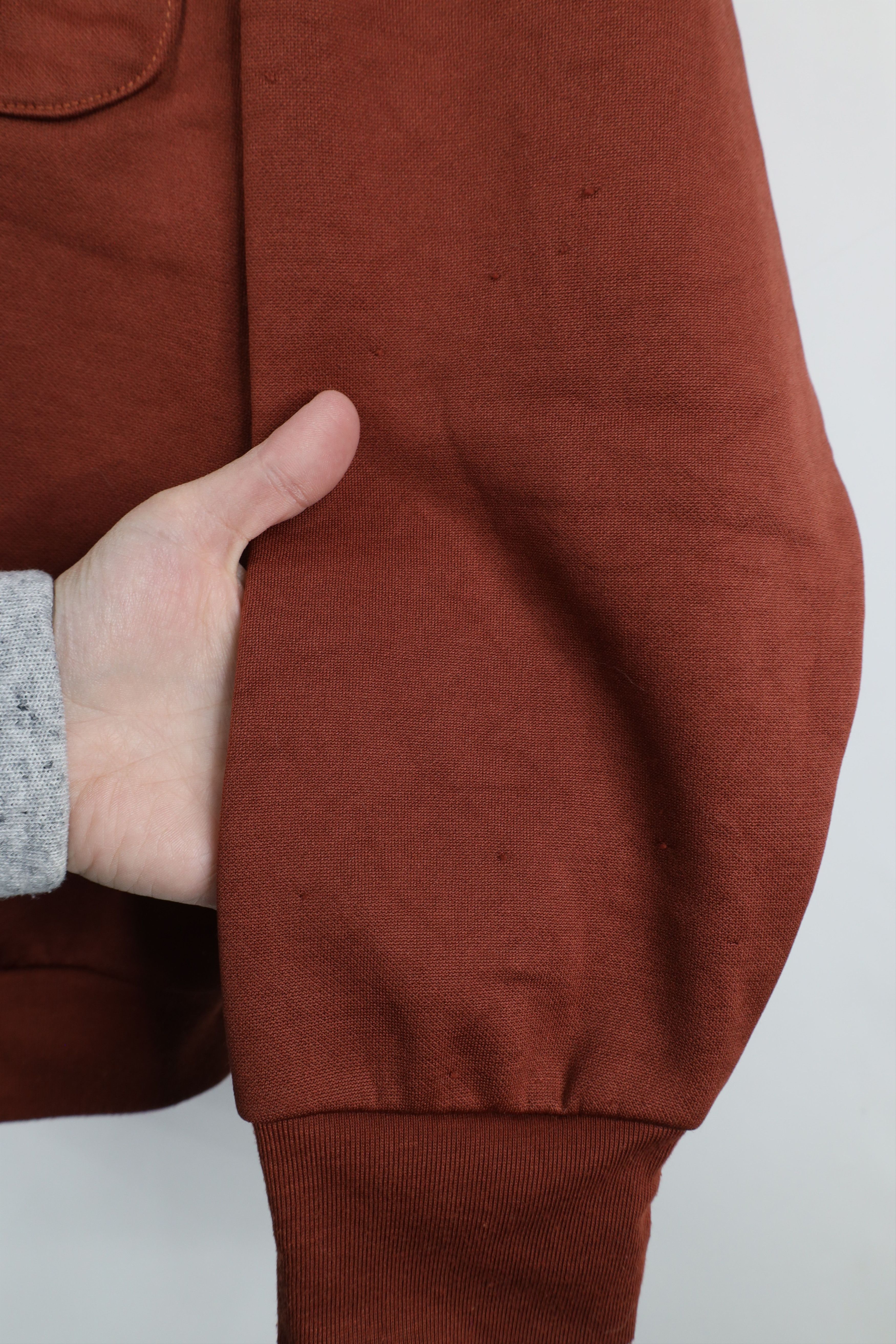 Vintage Vintage 90s Streetwear Collared Pullover Sweatshirt Orange Size US M / EU 48-50 / 2 - 9 Thumbnail