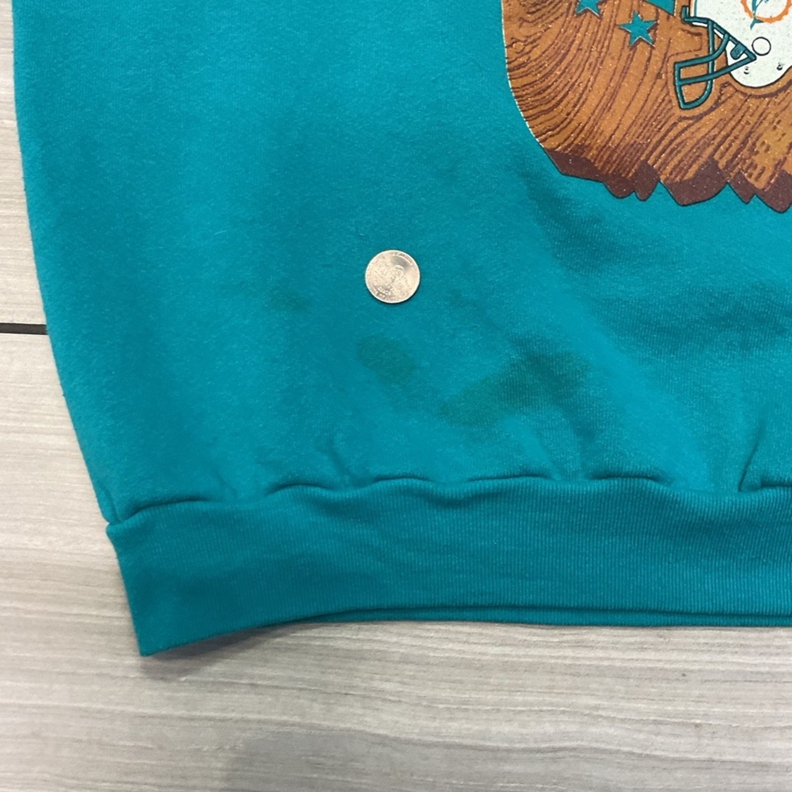 Fruit Of The Loom Vintage 90s Miami Dolphins Fruit of the Loom Blue Sweatshirt Size US XL / EU 56 / 4 - 3 Thumbnail