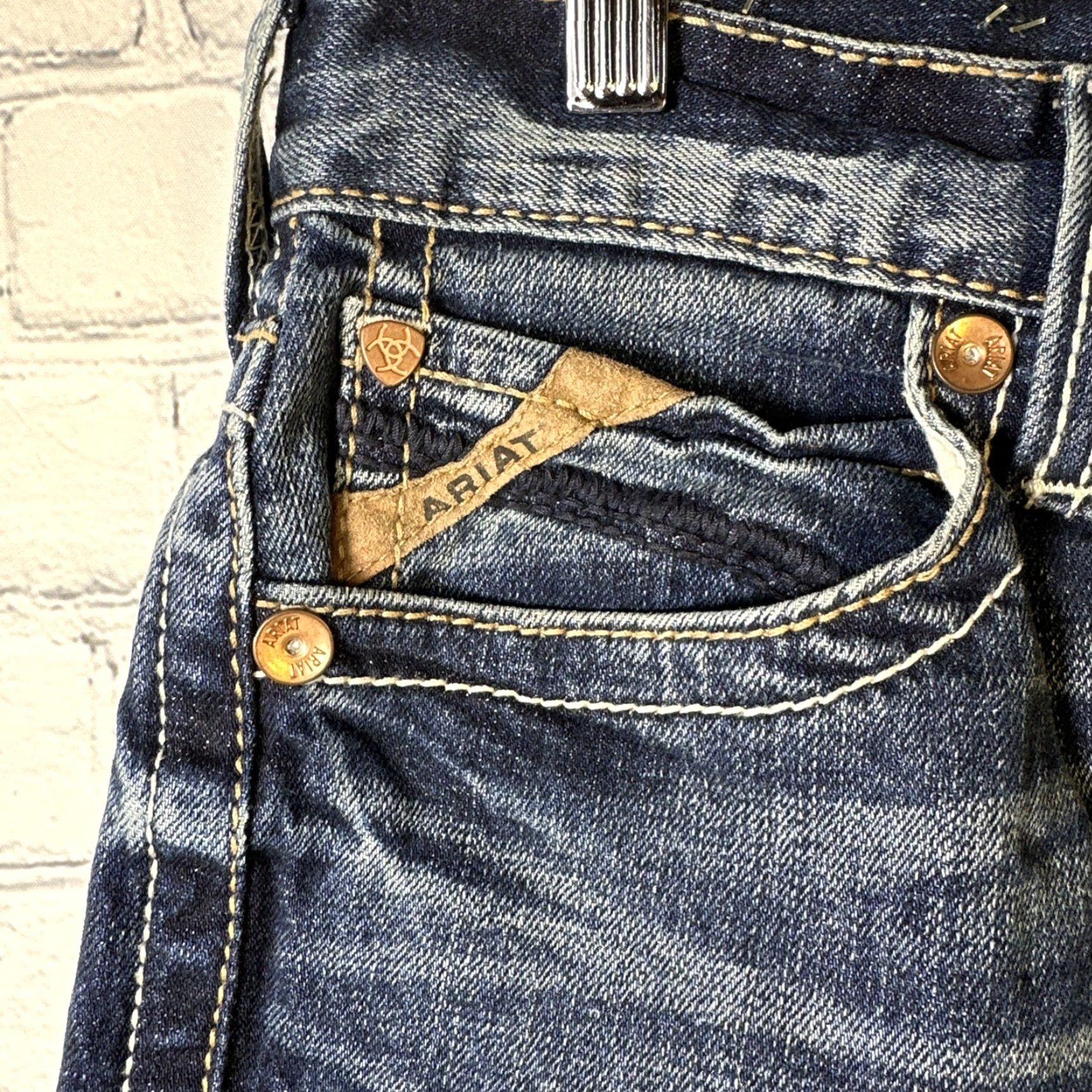 Ariat Jeans Adult 28/34 Blue Slim M8 Western 5-Pocket Denim Cotton Mens