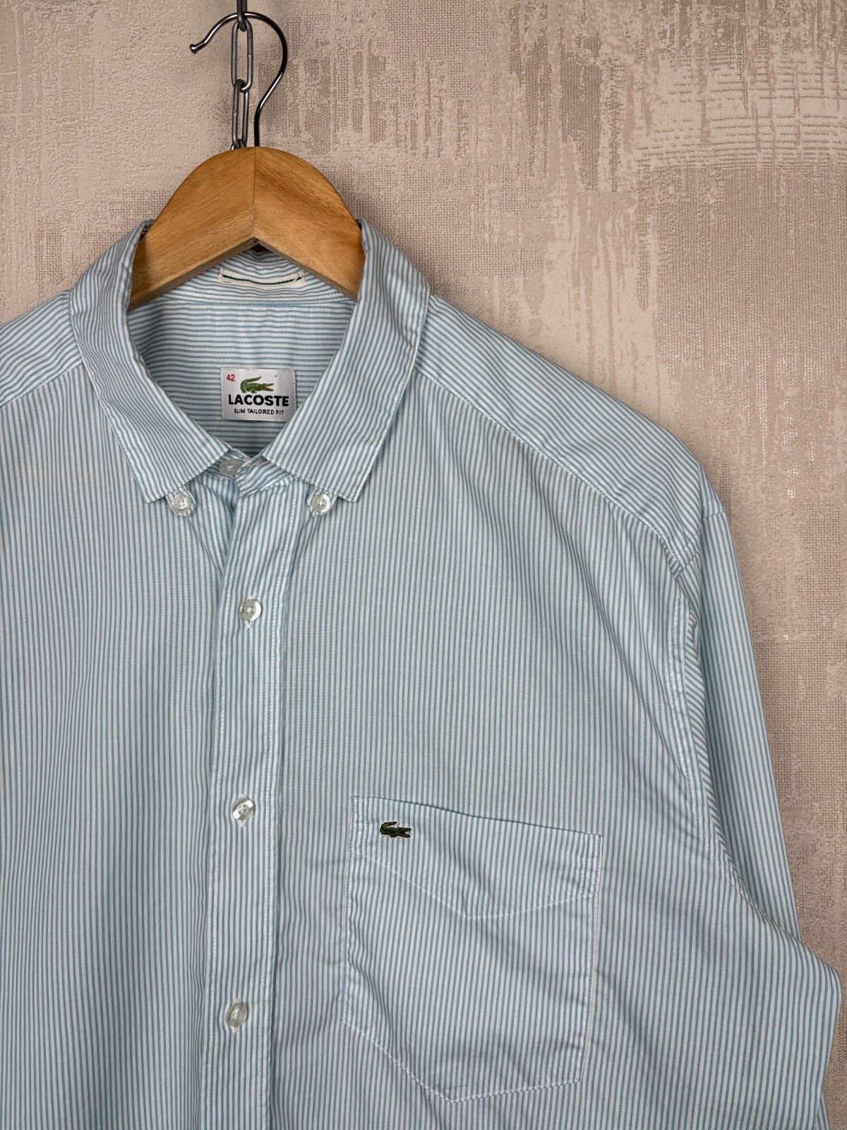 Lacoste Lacoste Striped Shirt Long Sleeve Pocket Slim Tailored Fit Size US L / EU 52-54 / 3 - 1 Thumbnail