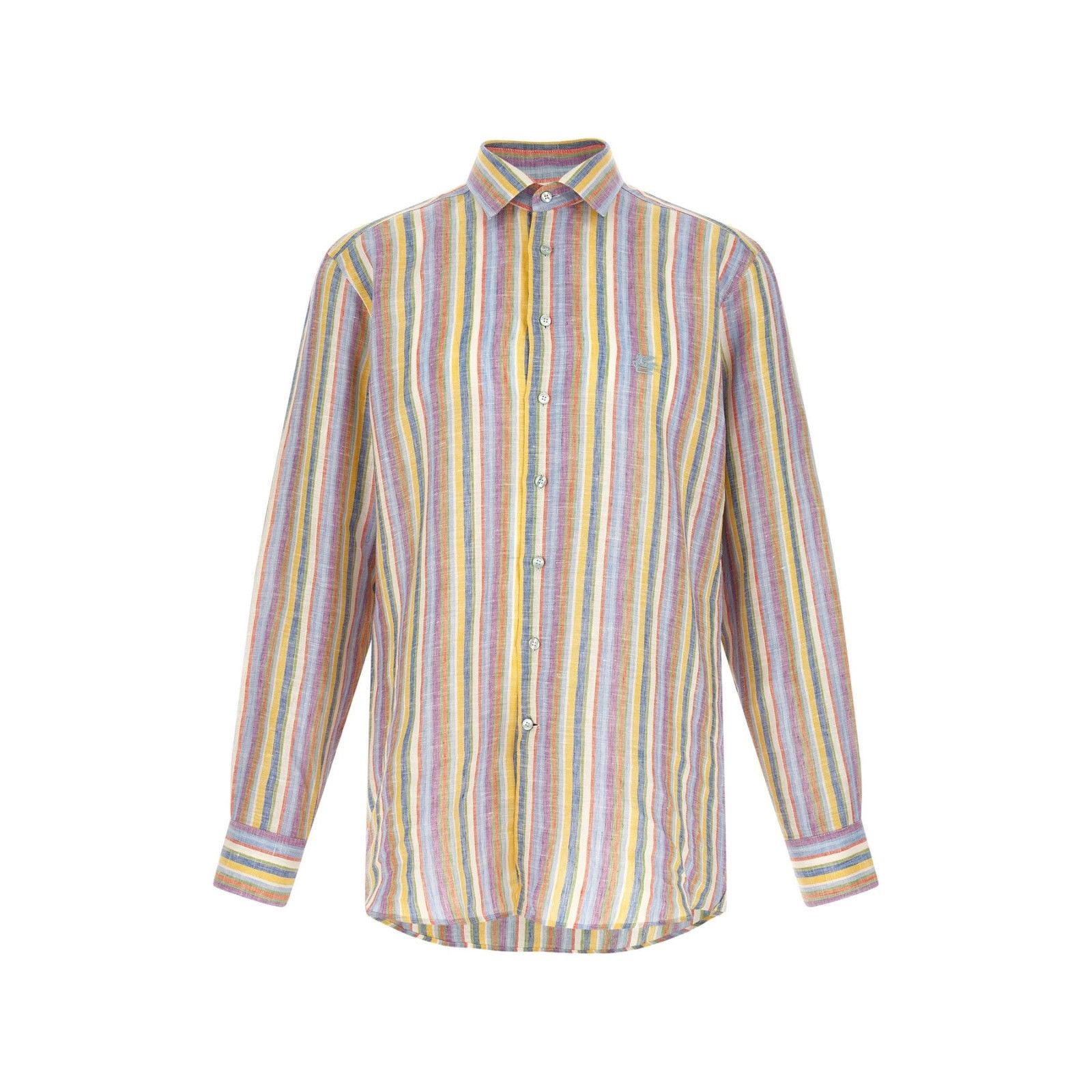 ETRO Striped Multicolor Linen Shirt New And Authentic (Men's