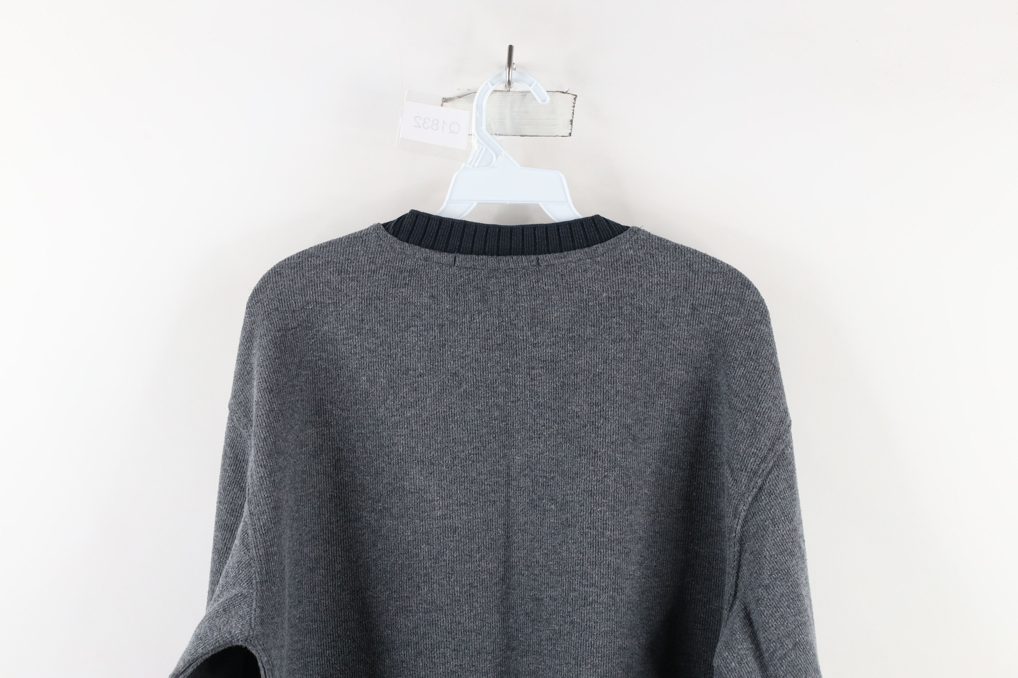 Vintage Vintage 90s Streetwear Ribbed Knit Ringer Sweater Gray Size US M / EU 48-50 / 2 - 9 Thumbnail