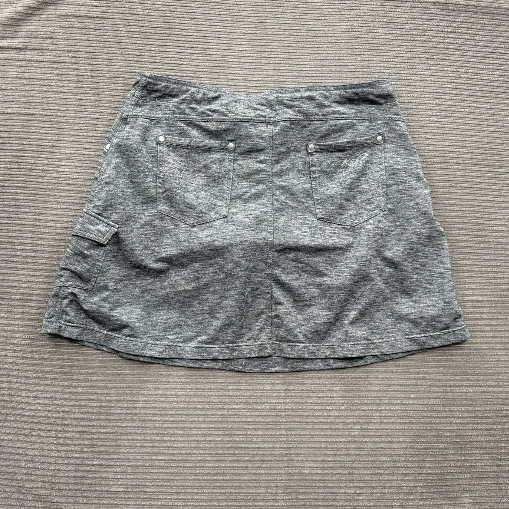 Vintage Kuhl Mova Cargo Skort Women L Gray Polyester Outdoors Hiking Walking Skort Cargo Pockets Activewear Women’s Size ONE SIZE - 2 Thumbnail