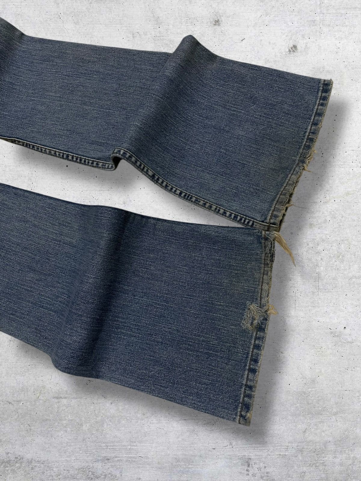 If Six Was Nine VINTAGE BIKE DENIM JAPAN DESIGNER DISTRESSED BLUE WASHED MUD Size US 29 - 10 Thumbnail