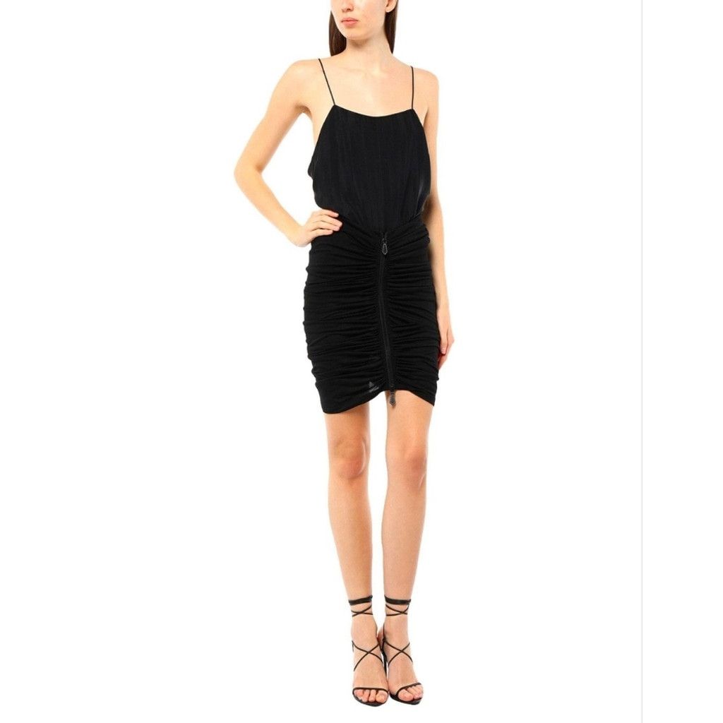 Burberry Burberry Black Gathered Zip Front Midi Skirt Size 27" / US 4 / IT 40 - 2 Thumbnail