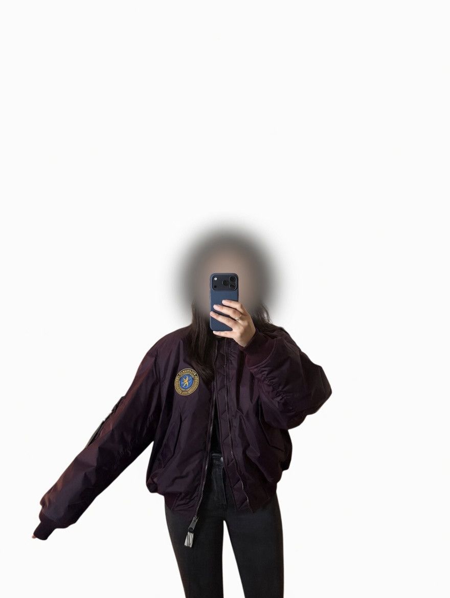 Balenciaga Balenciaga Logo-Patch Purple Bomber Jacket FR34 Size XS / US 0-2 / IT 36-38 - 3 Thumbnail