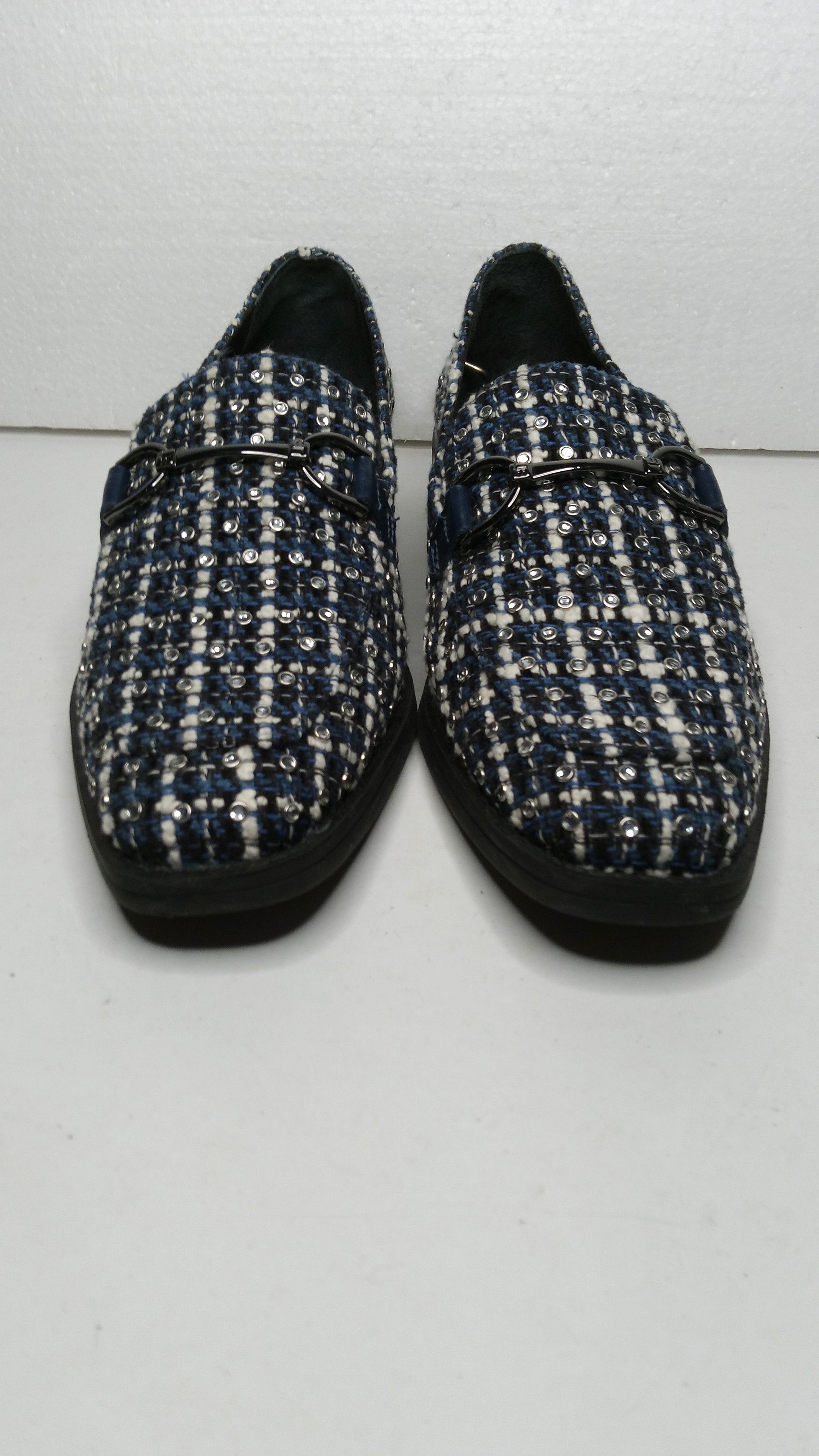 Other Jorge Bischoff Elegant Blue /White Tweed Loafers Size US 5 / IT 35 - 4 Thumbnail