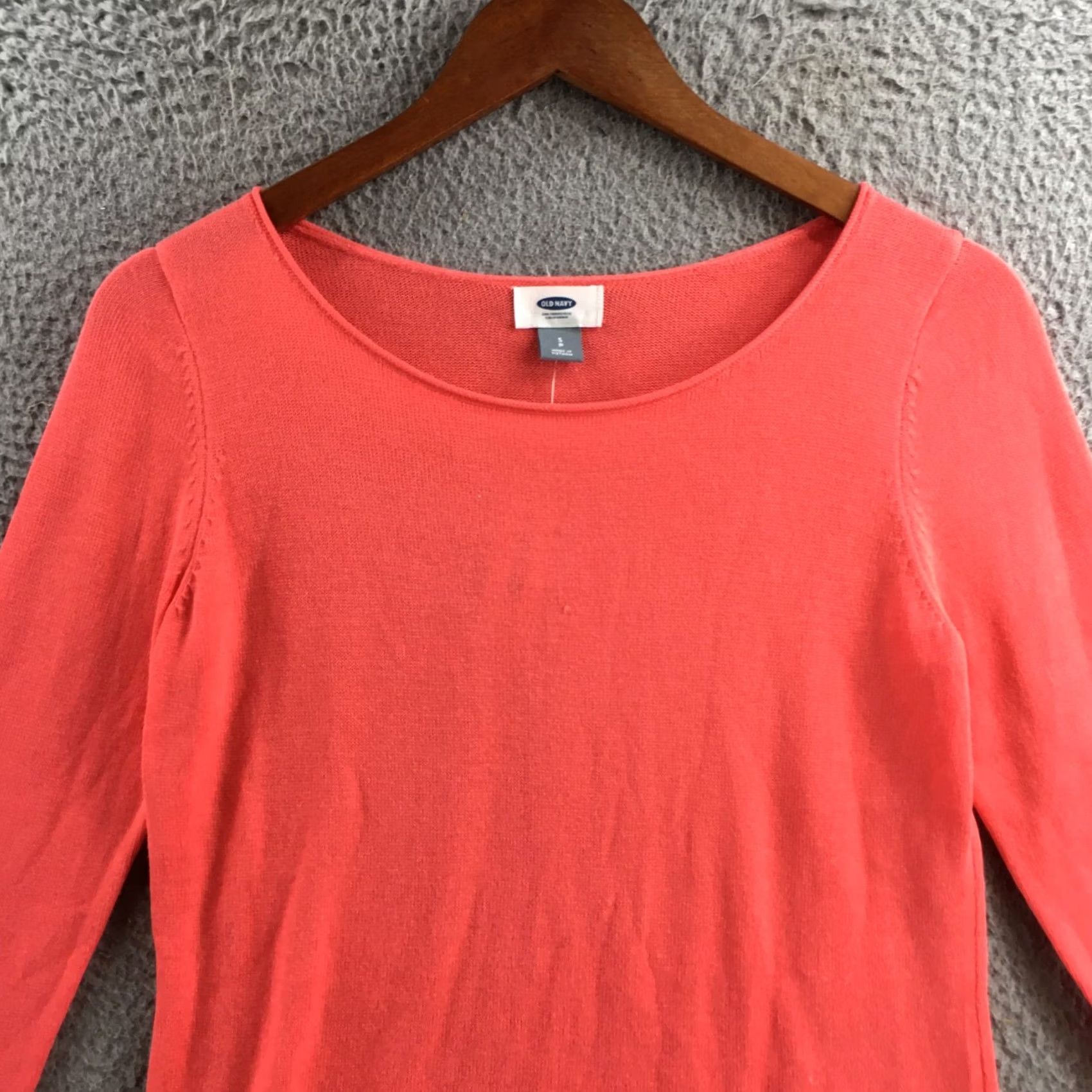 Old Navy Old Navy Womens S Coral Cotton Blend Crew Neck Long Sleeve Sweater Casual NEW Size S / US 4 / IT 40 - 2 Thumbnail