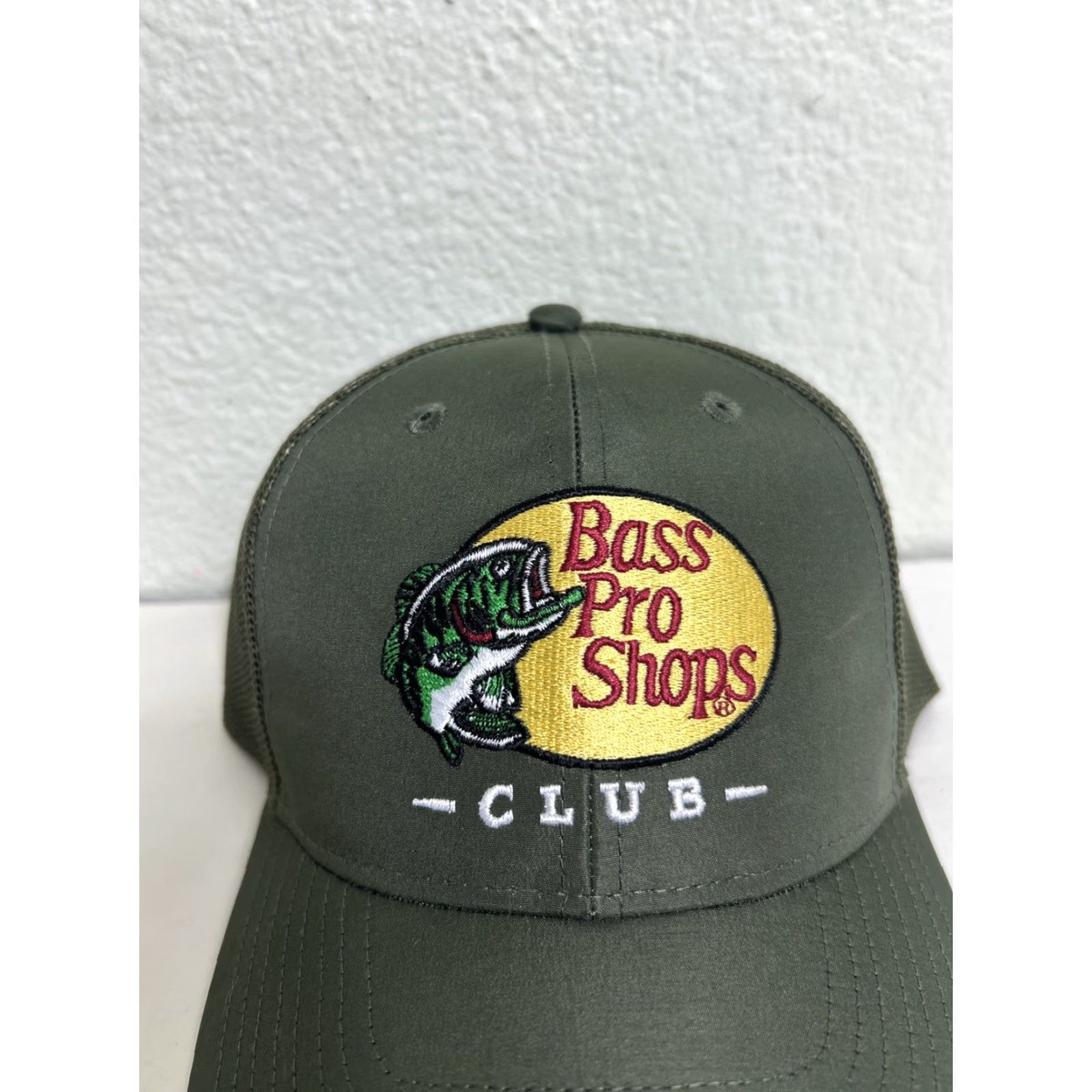 Bass Pro Shops Bass Pro Shops Club Snapback Outdoor Fishing Hat Cap Olive Size ONE SIZE - 3 Thumbnail