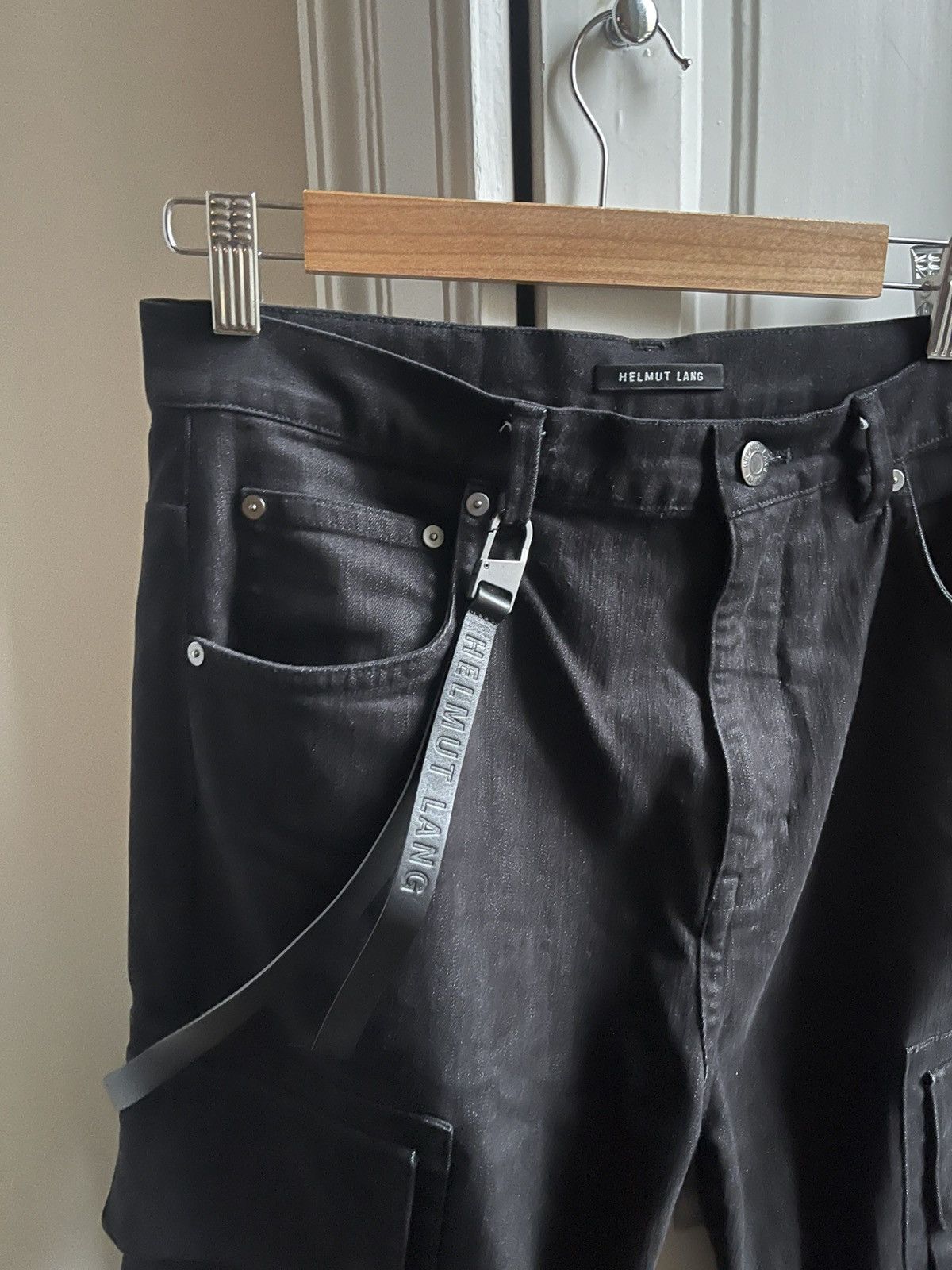 Helmut Lang Helmut Lang black denim cargo pants 30 Size US 30 / EU 46 - 3 Thumbnail