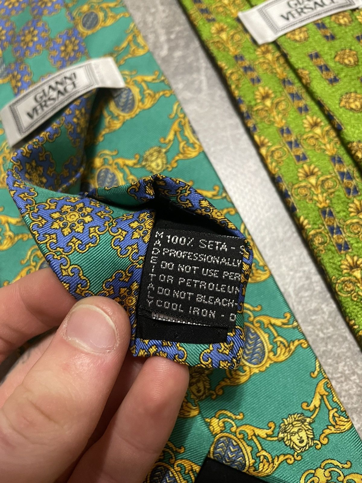 Versace x3 Vintage Gianni Versace Monogram Silk Ties Size ONE SIZE - 6 Thumbnail