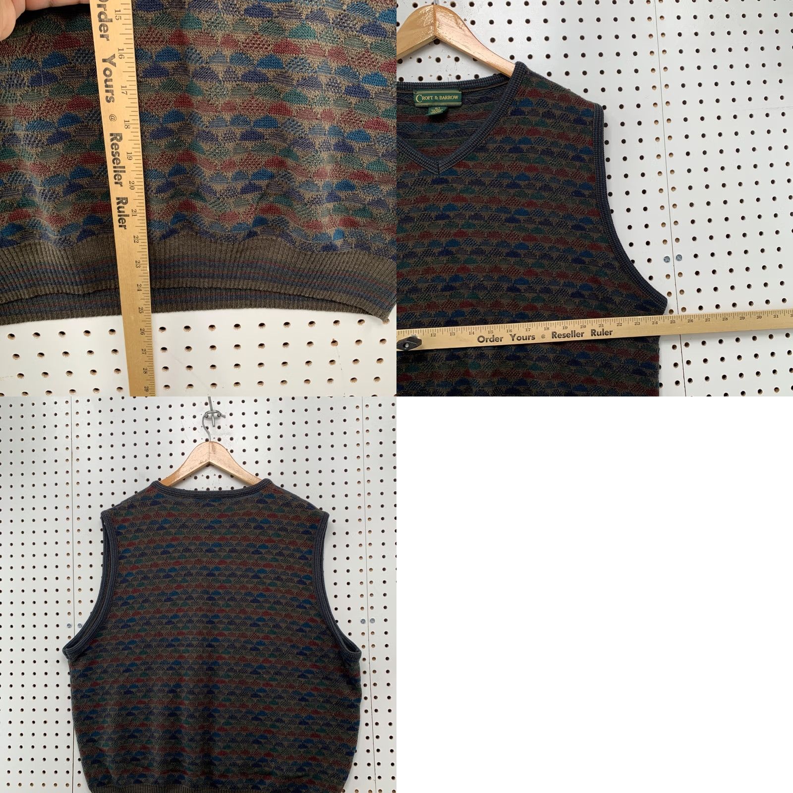Croft & Barrow Vintage Croft Barrow Sweater Vest XL Brown Wool Geometric Knit Italy Mens Size US XL / EU 56 / 4 - 9 Thumbnail